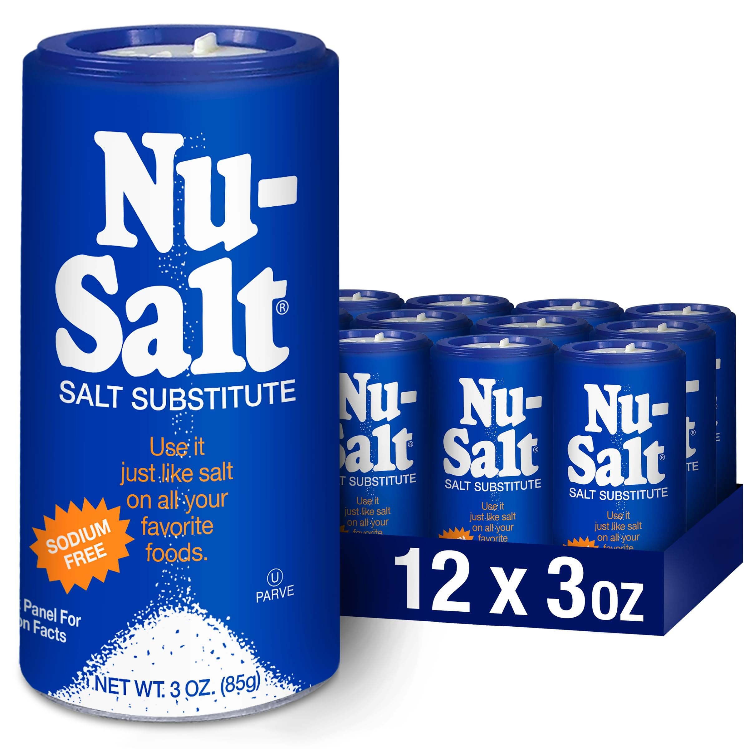NU-SALT Nu Salt, 3-Ounce Shaker (12 Count)