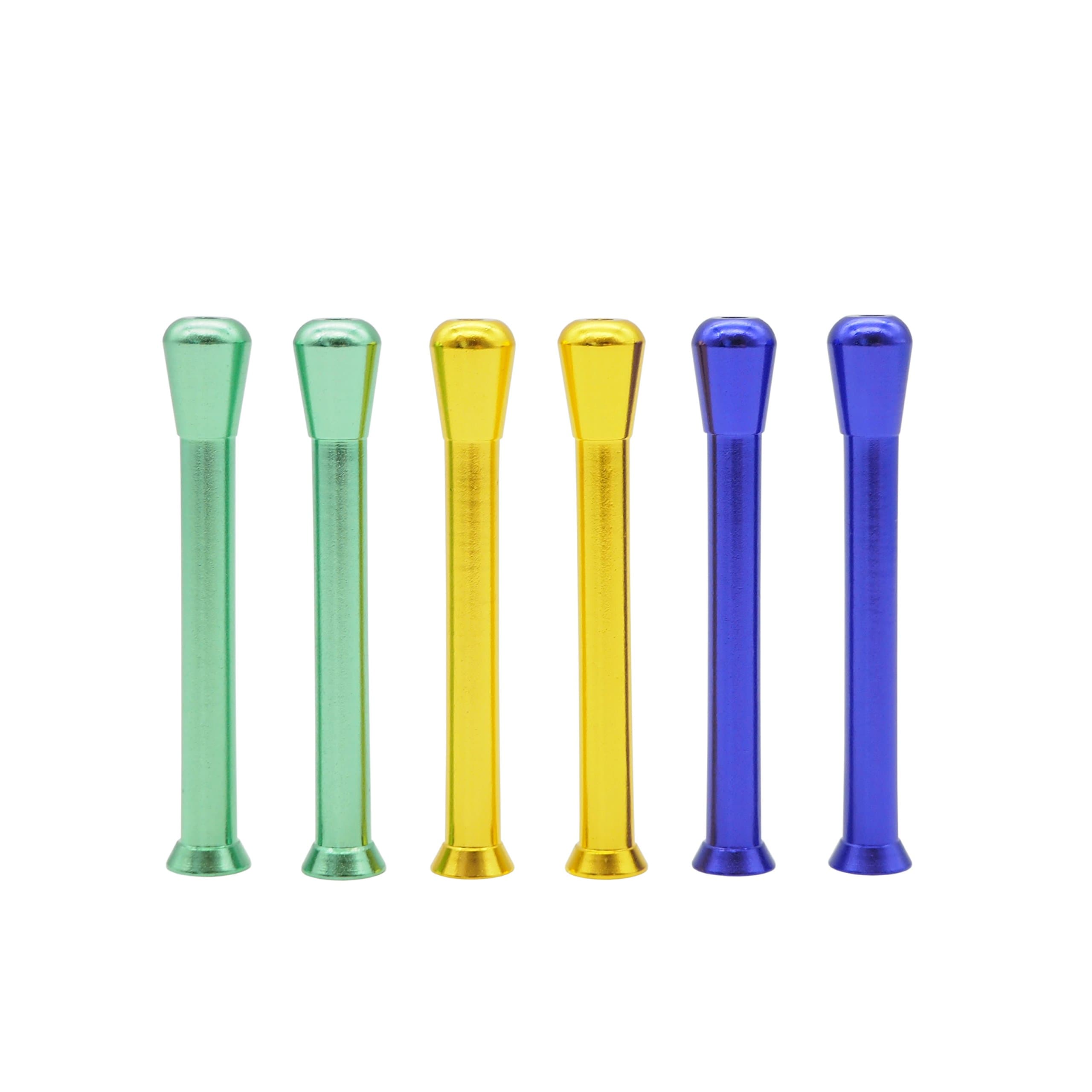 6-pack Aluminum Rocket Snuff Tube Funnel - Assorted Colors