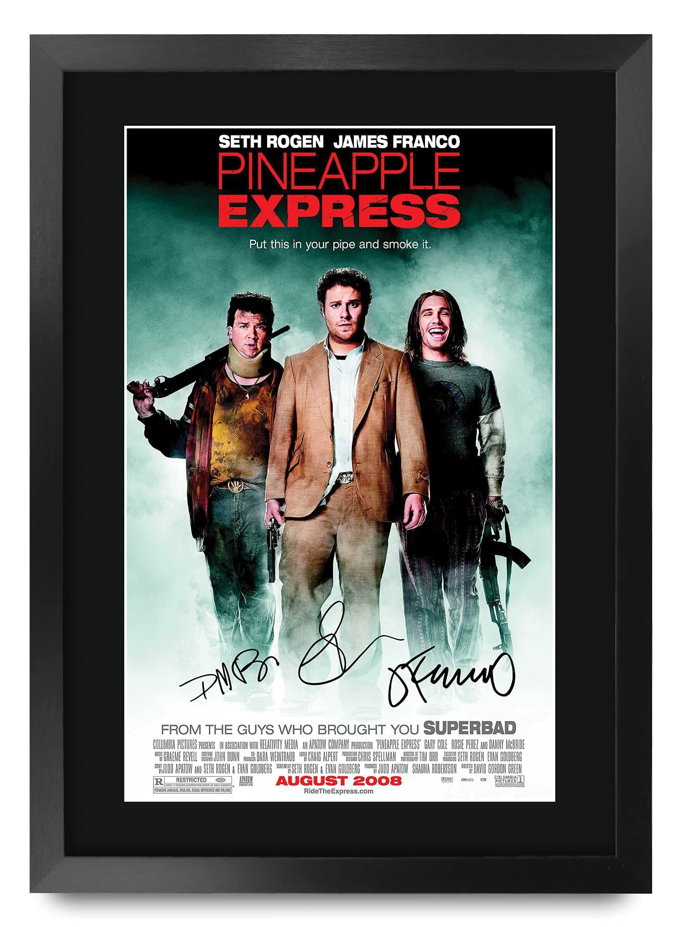 HWC Trading A3 FR Pineapple Express Movie Poster Seth Rogen James Franco Danny McBride Signed Gift FRAMED A3 Printed Autograph Film Gifts Print Photo Picture Display…