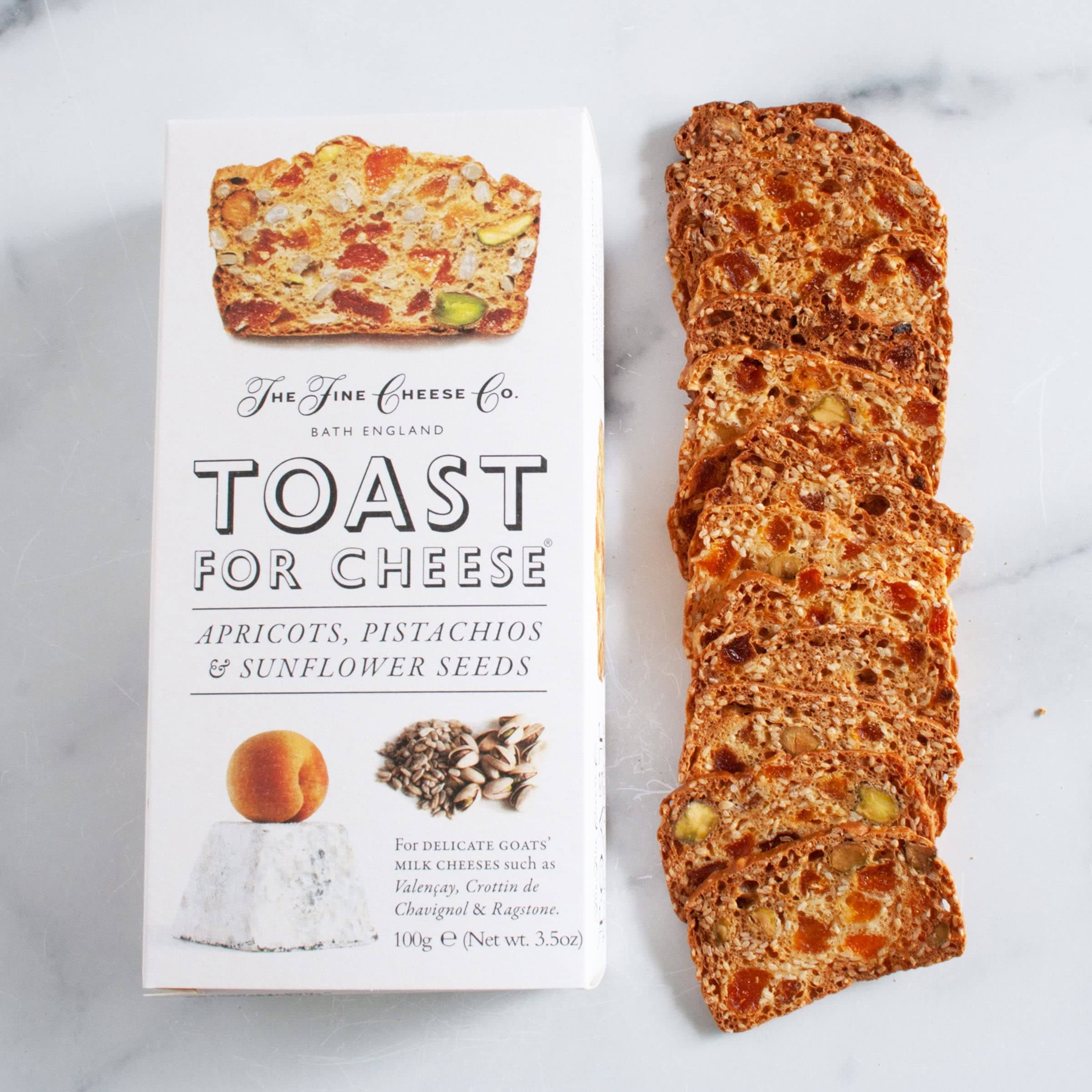 Toast for Cheese Apricots Pistachios & Sesame Seed | Crunchy Snack Crackers | Baked in England | 3.5 oz