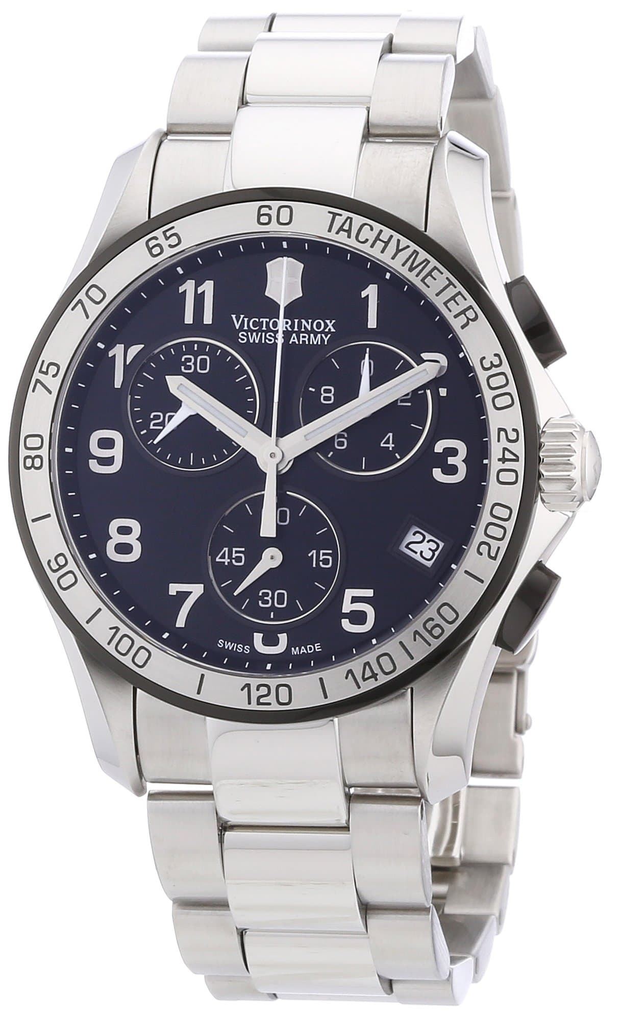 Victorinox Men's 241403 Chrono Classic Analog Display Swiss Quartz Silver Watch