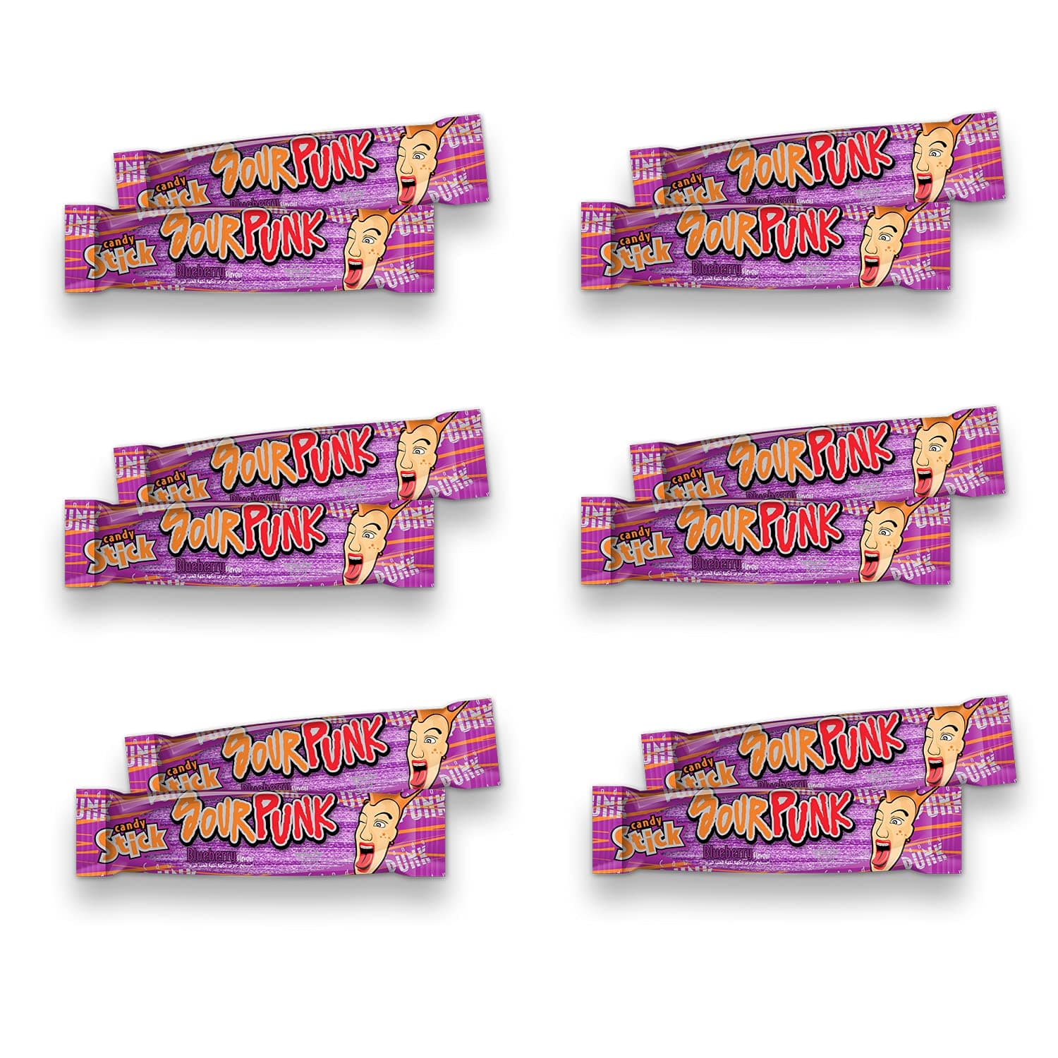 Sour Punk Candy Sticks, Blueberry Flavor - Pack Of 12 (40G Each), Sweet And Sour Chewy Candies || Party Treats Pack || Share With Freinds And Family, 480 Gram