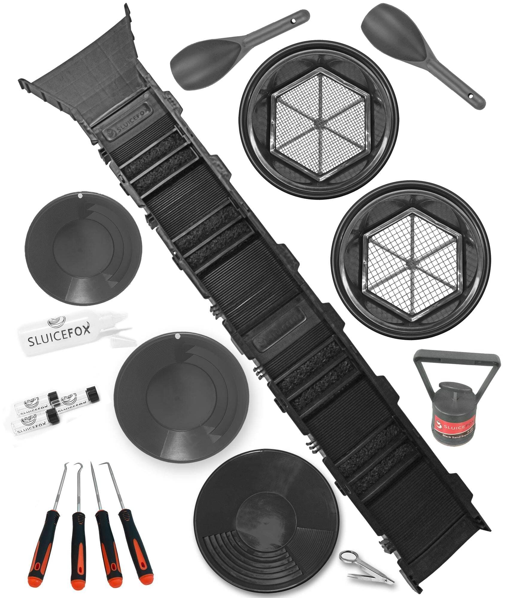 Sluice Fox Complete Gold Mining Kit with Sluice Box and Bucket Classifier | Portable Sluice Box Breaks Down into 24-Inch Sections for Easy Transport