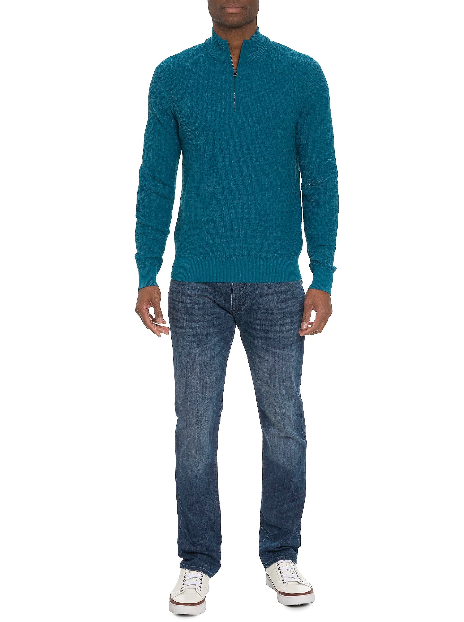 Robert Graham mens Reisman Long Sleeve 1/4 Zip Knit Sweater Pullover Sweater