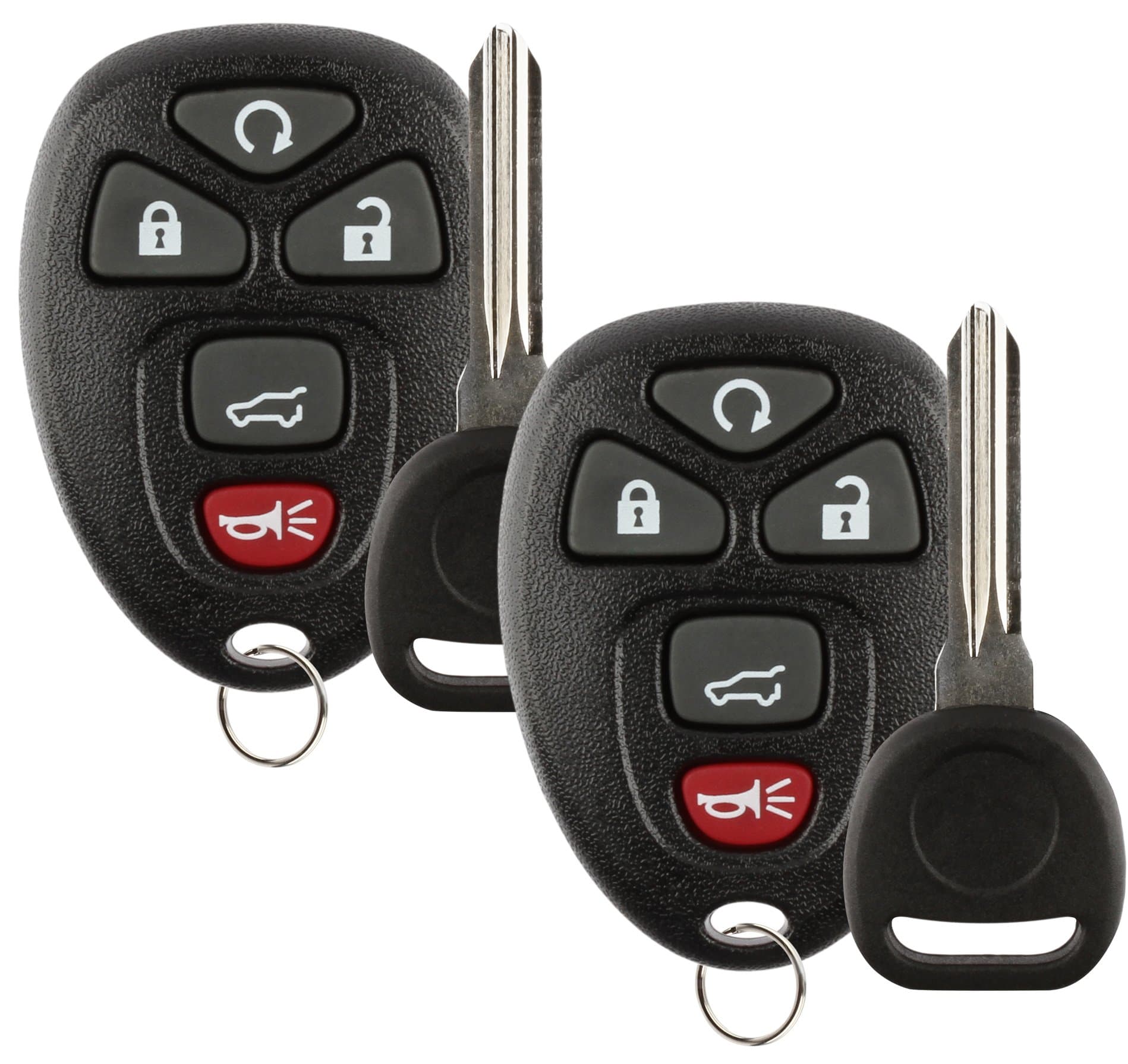 Discount KeylessReplacement Key Fob Car Remote and Uncut Transponder Key Compatible with 15913415, 25839476, ID 46 (2 Pack)