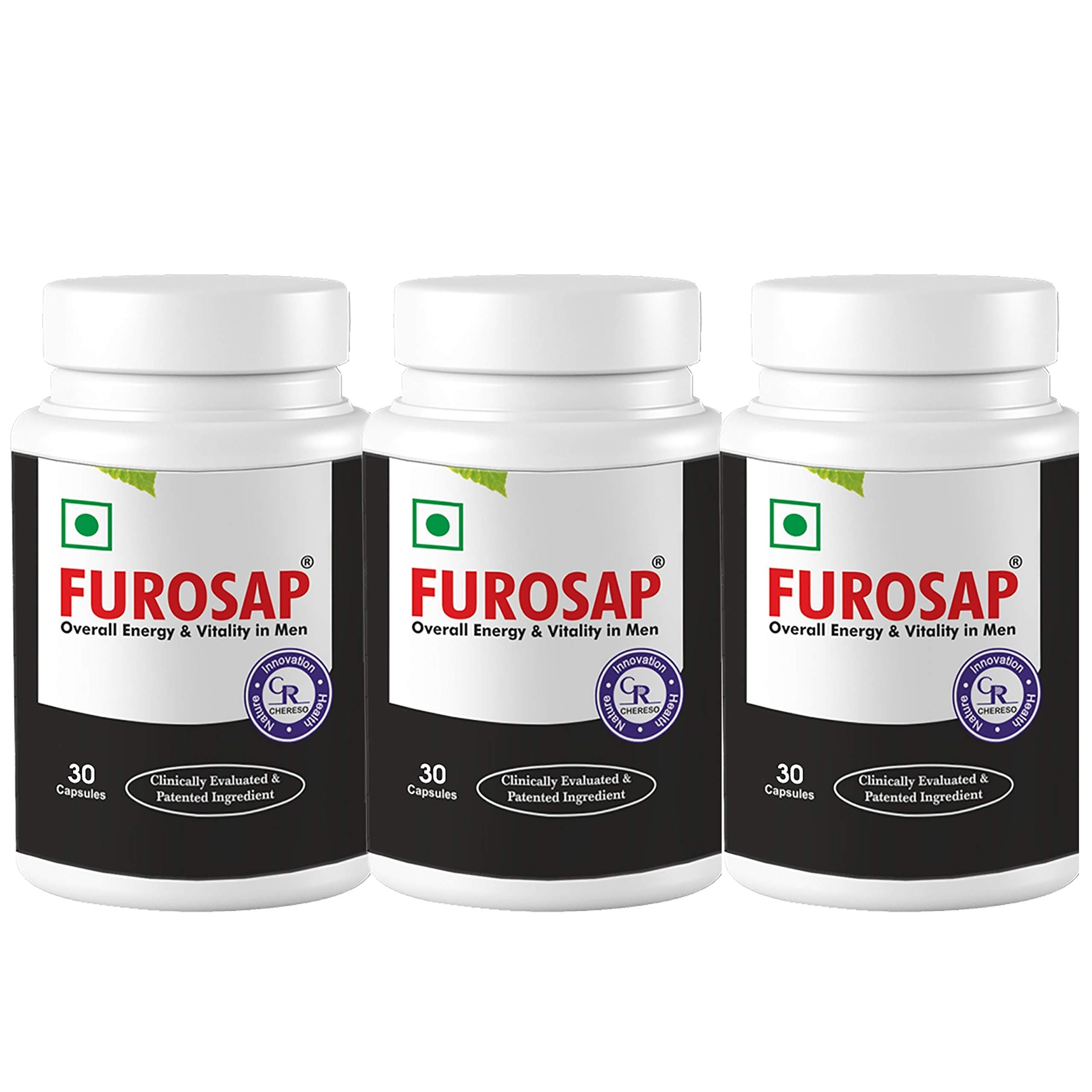 FUROSAP – Overall Energy & Vitality (Pack of 30 Capsules) – Contains Fenugreek Seeds Extract, Enriched with 20% Protodioscin – Clinically Proven & Patented Pack of 3