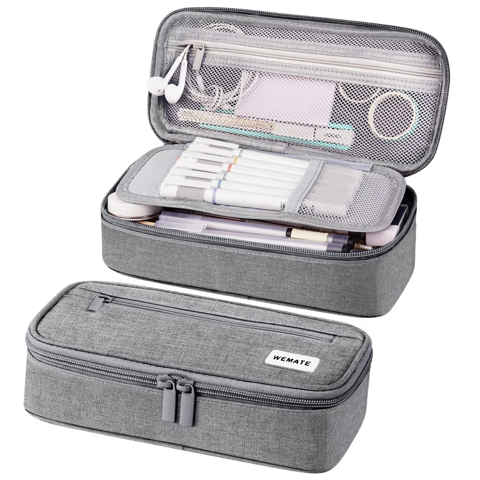 WEMATE Pencil Case, Large Storage Organizer for Stationery, Back - to - School Essential, Teacher Must - have, Big Pencil Pouch, Marker Case School Supplies for College & High School