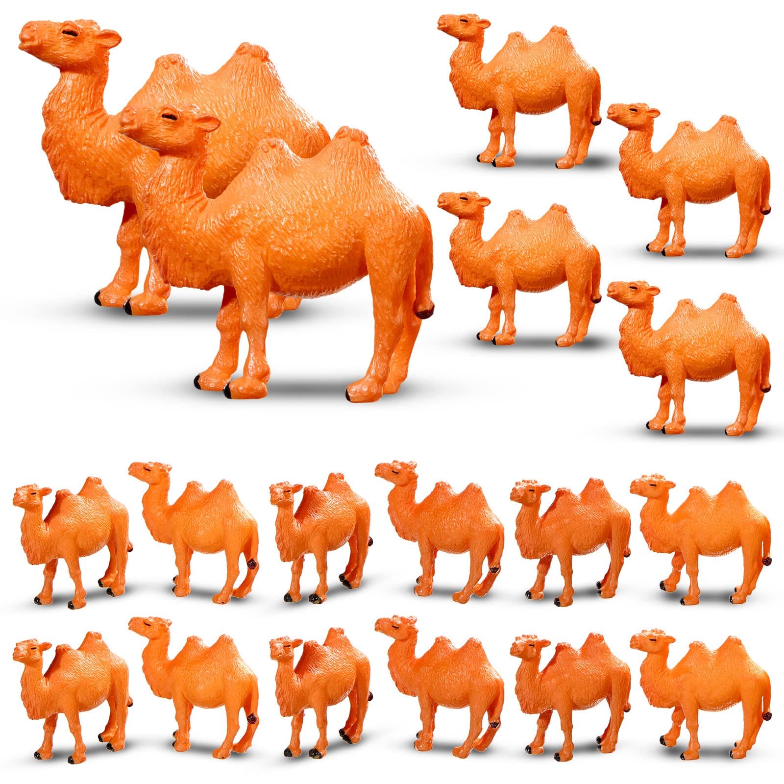 24 Pcs Camel Figurines Hand Painted Miniature Animal Statue Desert Camel Figures Animal Figurines Toys Models for Table Desktop Cake Toppers Collection Home Ornaments Decor