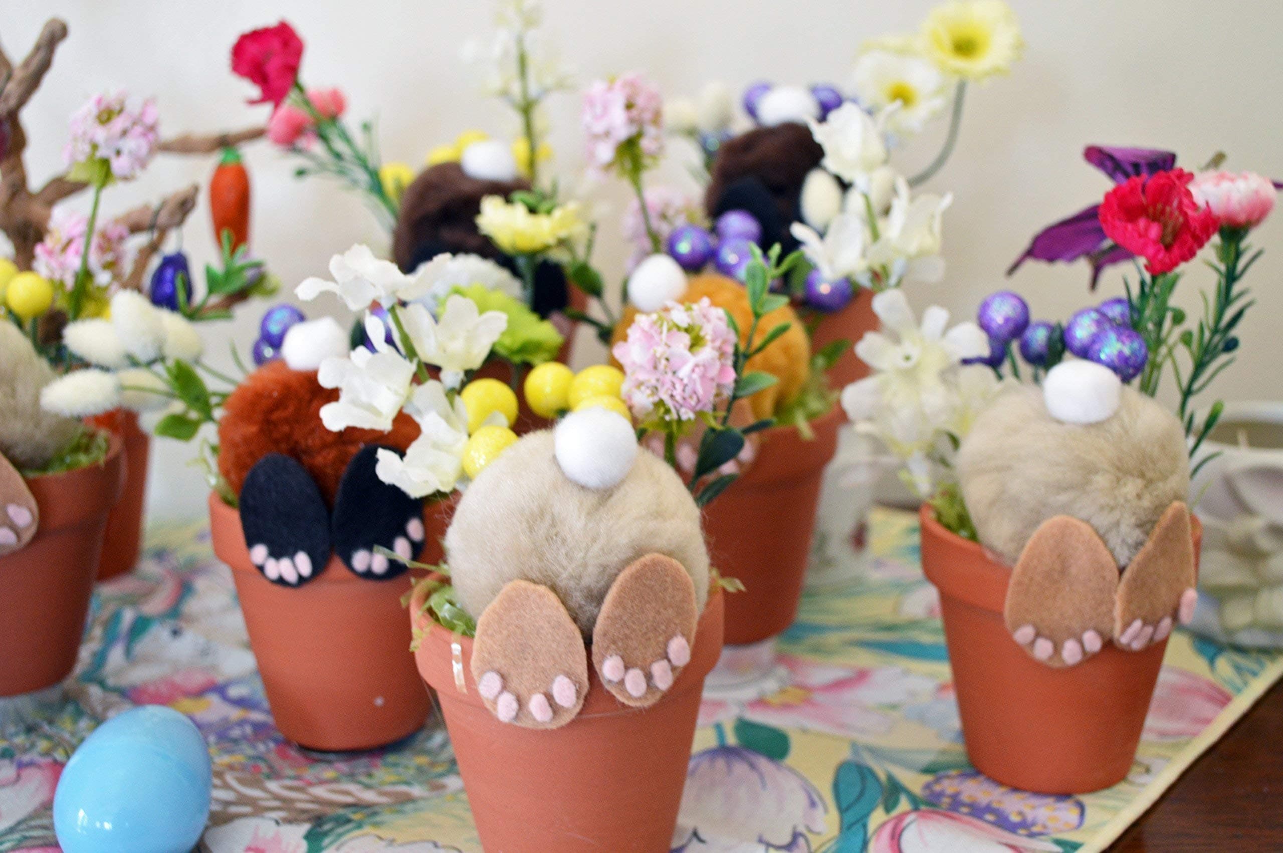 Easter Bunny Flower Pot, Table Decoration, Easter Decor, Ready to Ship!