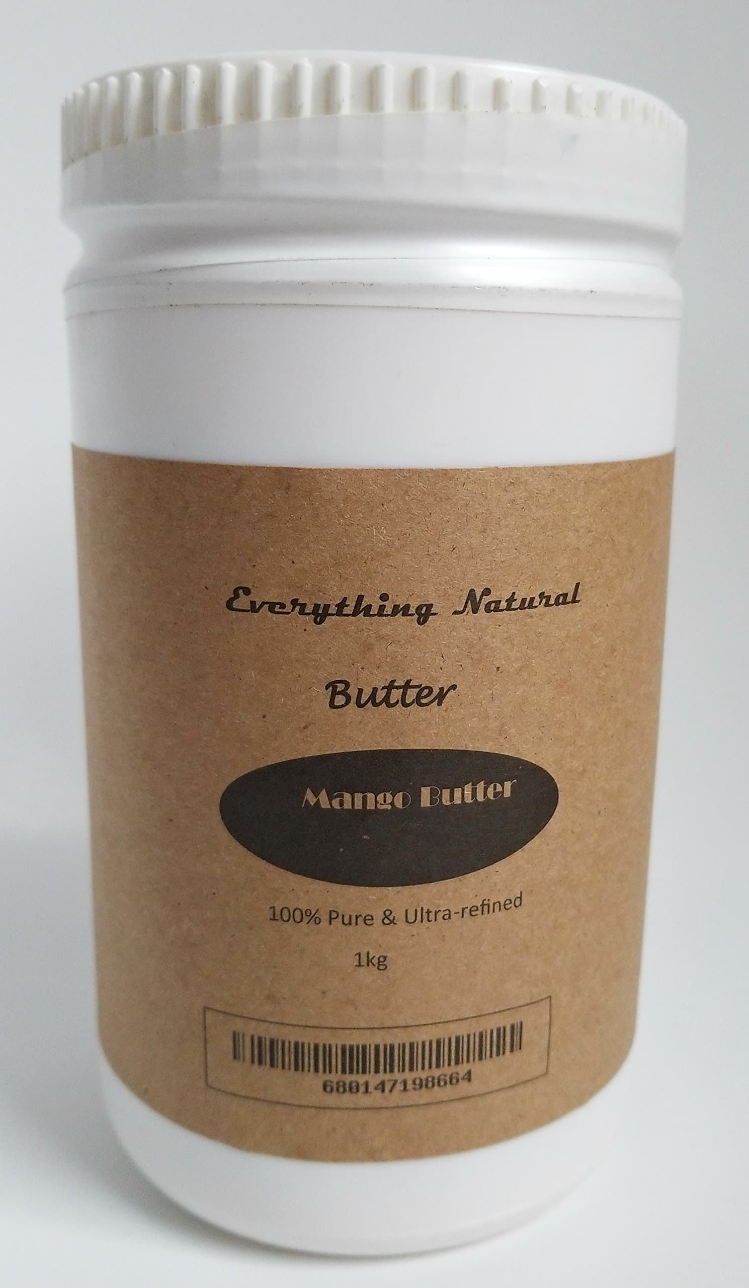 Extra-Large 100% Pure Ultra-Refined Mango Butter : 1Kg (2.2lbs). Use Alone or in DIY Body Butters, Lotions, Hair-Conditioners, Balms & More!