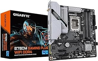 GIGABYTE GAMING PLUS WIFI DDR4 LGA 1700 Intel B760 M-ATX Motherboard with DDR4, 2 x M.2, PCIe 4.0, USB 3.2 Gen 1 Type-C, WiFi 6GbE LAN, Q-Flash Plus, PCIe EZ-Latch
