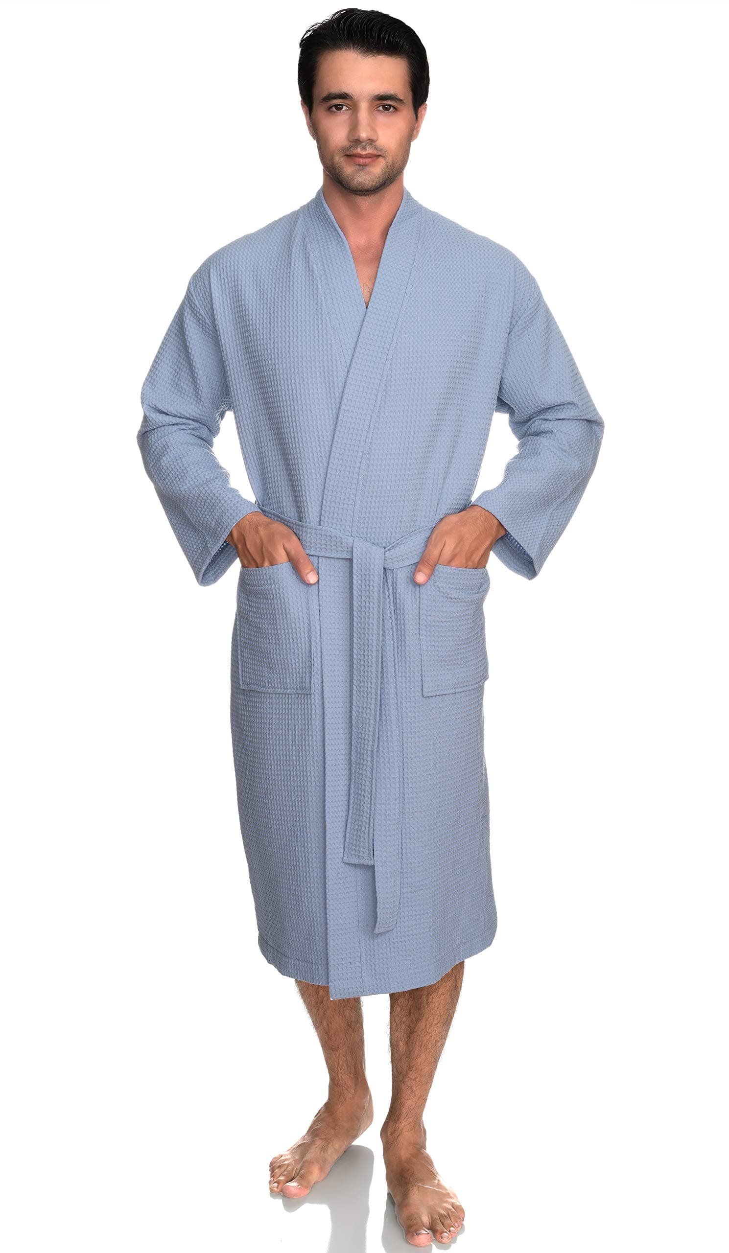 TowelSelectionsMens Robe, Waffle Spa Bathrobe, Soft Kimono Bath Robe