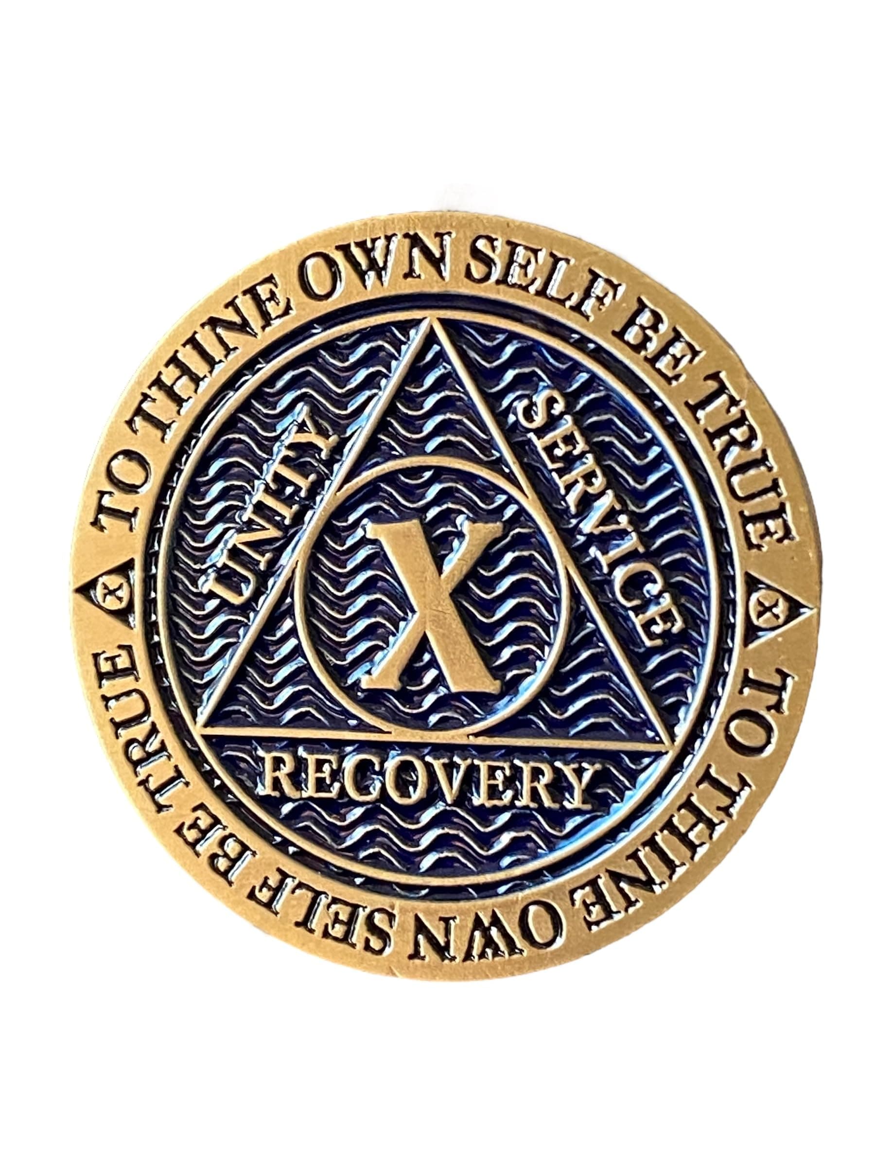 10 Year AA Medallion Reflex Antique and Blue Color Bronze Chip