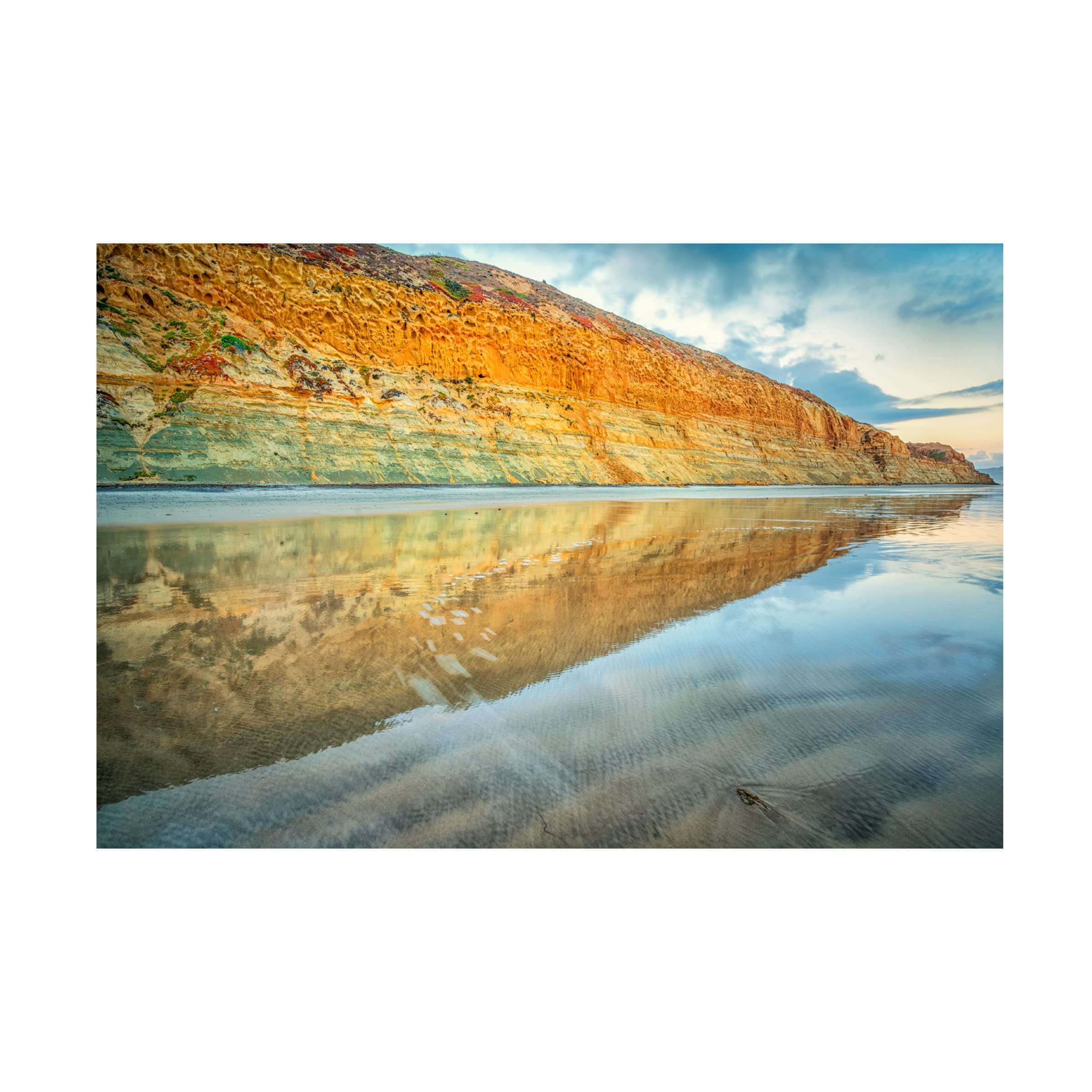 Trademark Fine Art 'Torrey Pines State Beach In Reflection' Canvas Art by Joseph S Giacalone 16x24