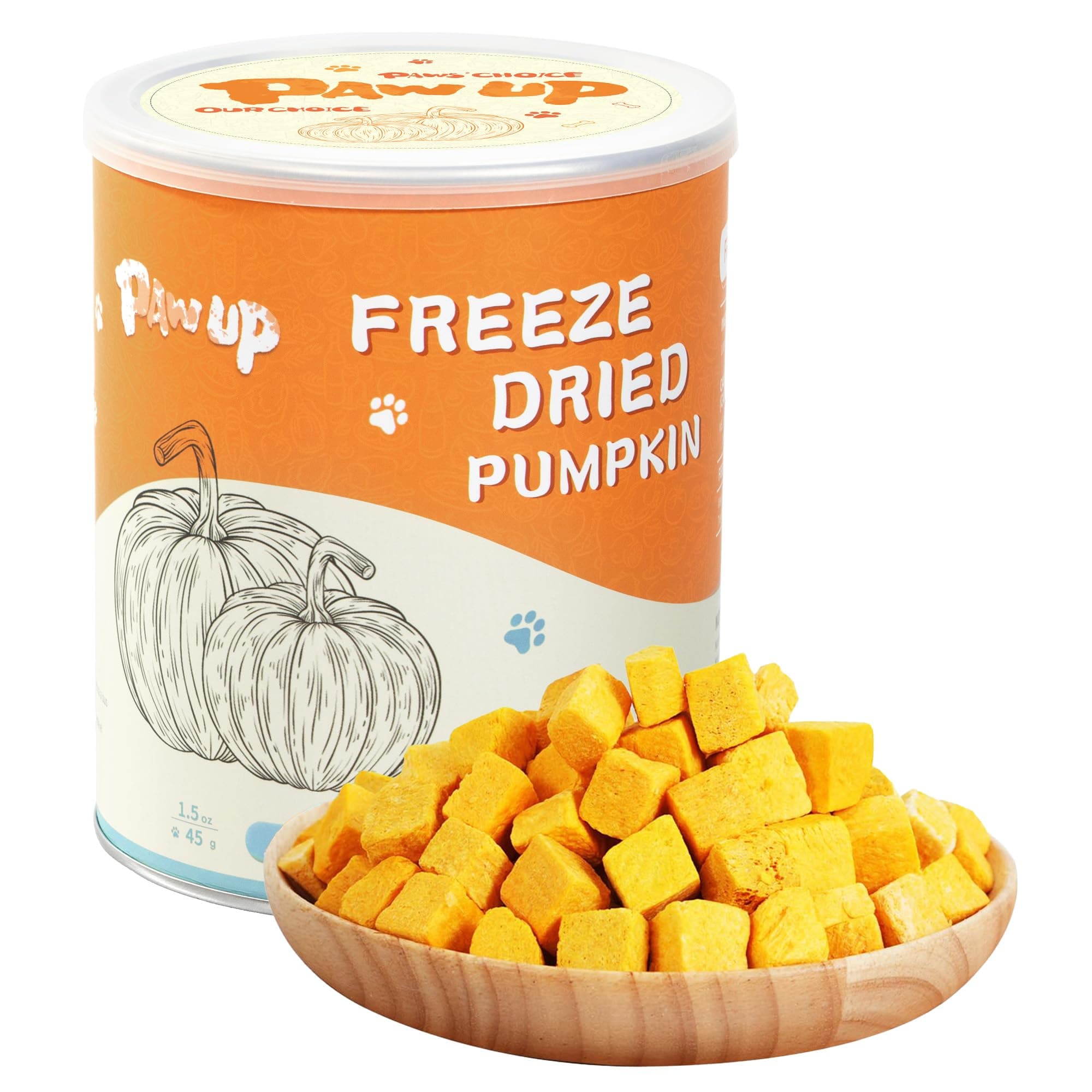 Freeze-Dried Pumpkin Treats For Dogs And Cats: Natural Single-Ingredient Snacks With High Fiber Content For Digestion And Gut Health, Food Supplements