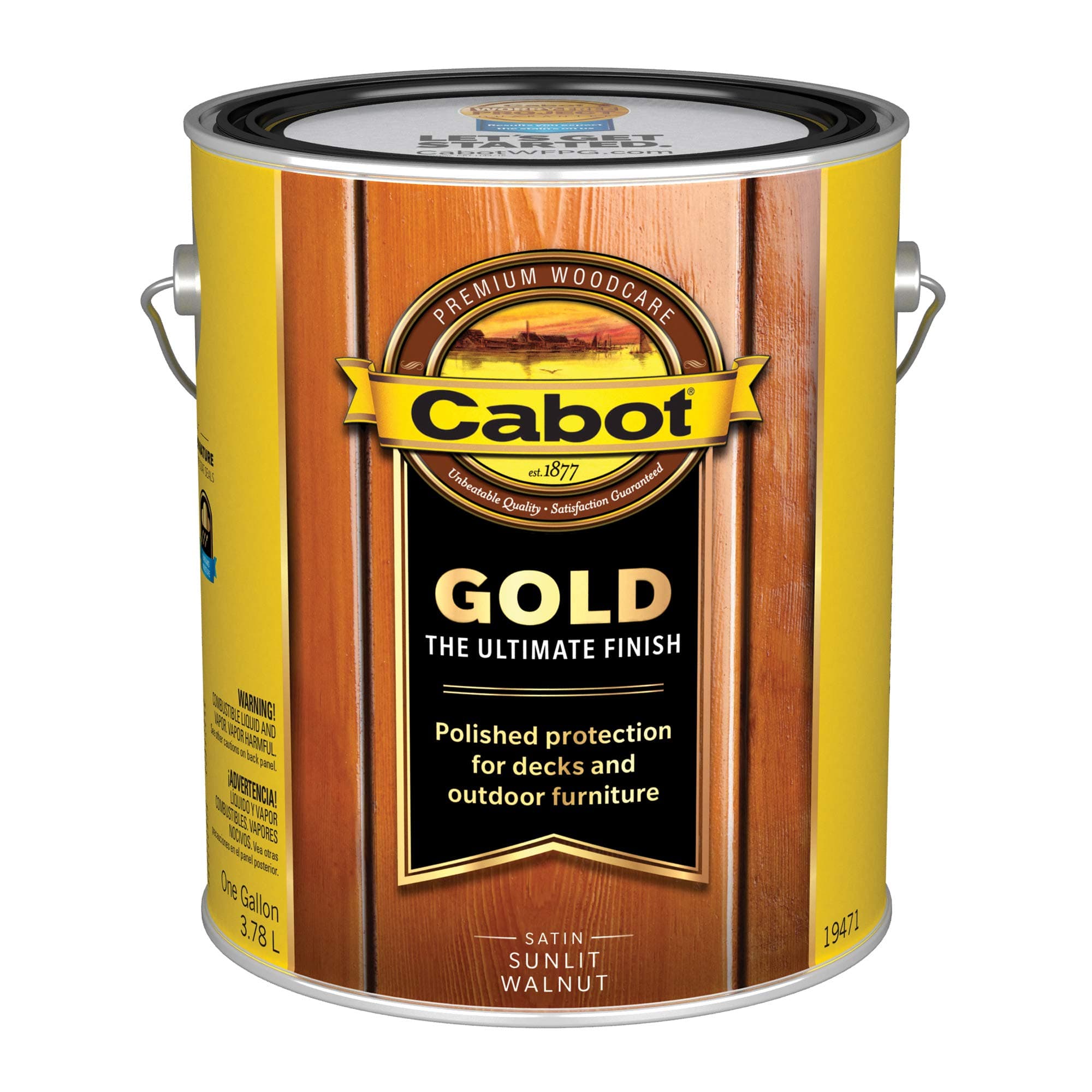 140.0019471.007 Gold Finish Stain, Gallon, Low Voc Sunlit Walnut