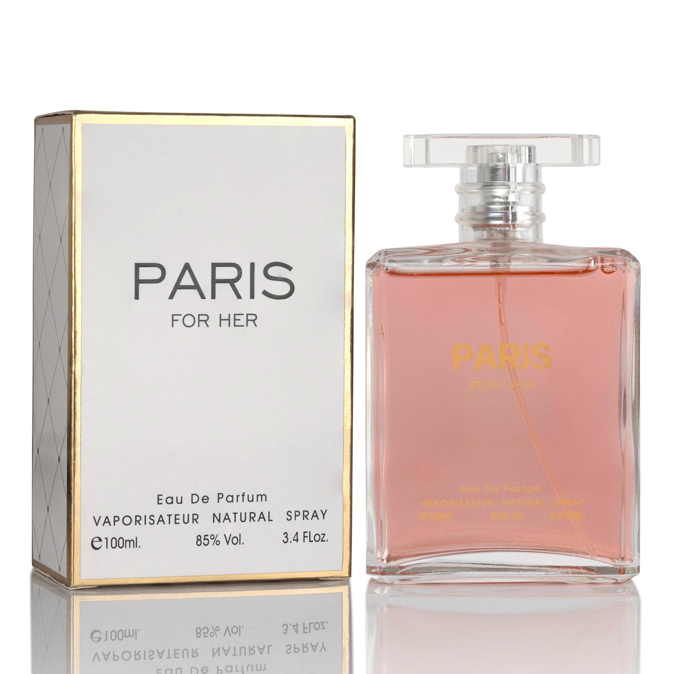 Paris For Her Eau de Parfum Spray Perfume, Fragrance for Women – Daywear Casual Daily Cologne, 3.4 Oz Bottle – Long-Lasting Scent, Ideal Beauty Gift for Birthday, Anniversary