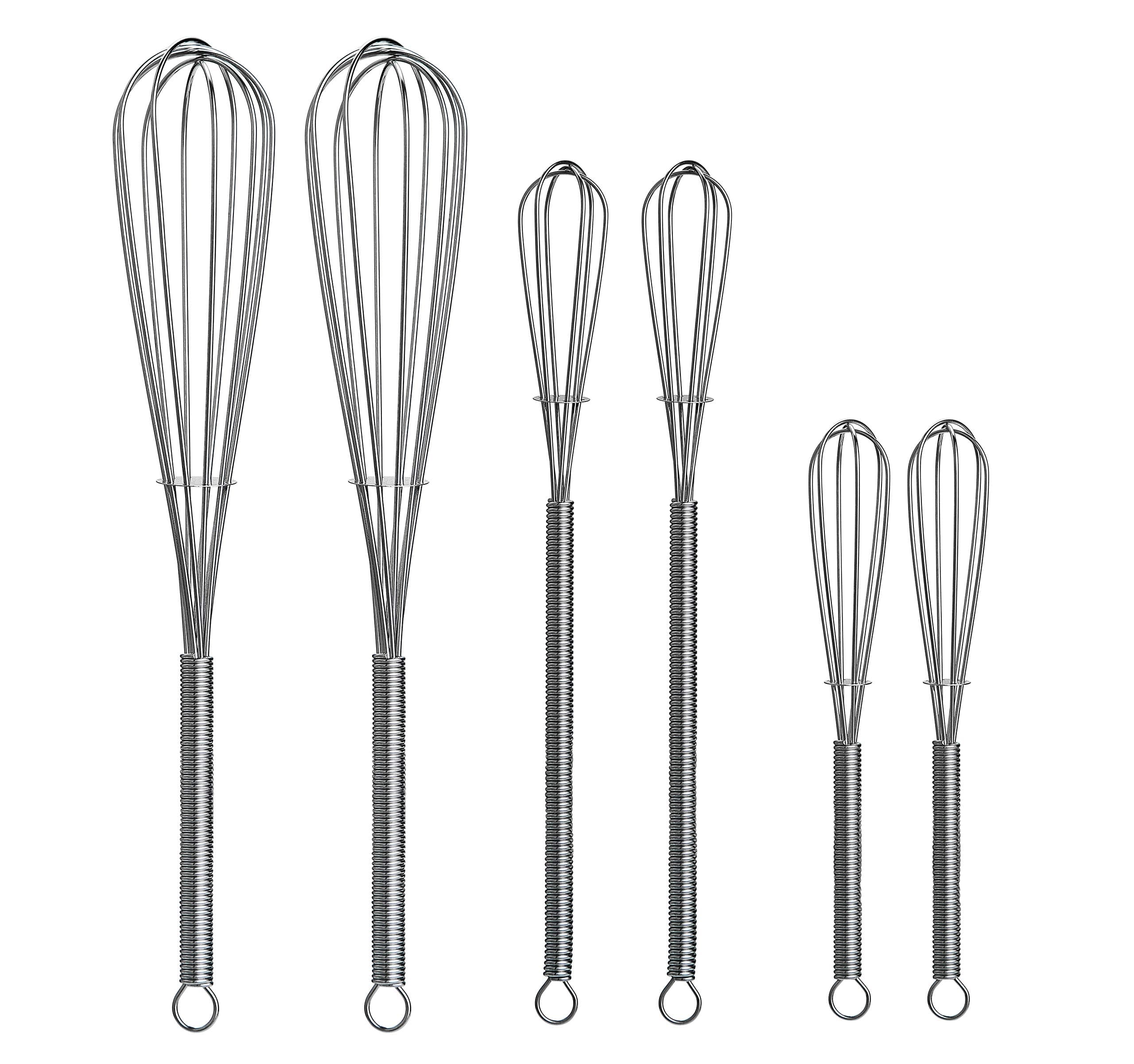 Mini Wire Whisk 6 Pack - 2pk of 8”, 2pk of 7.2” and 2pk of 5” - Stainless Steel