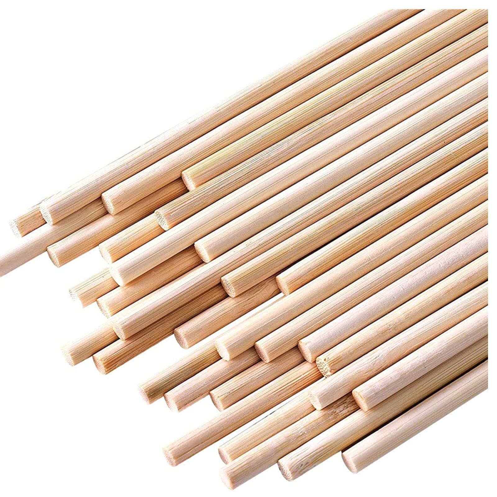 HOPELF 25PCS Wooden Dowel Rods - 1/4 x 6 Inch Bamboo Sticks - for Crafts, Cake Dowels and DIY Projects