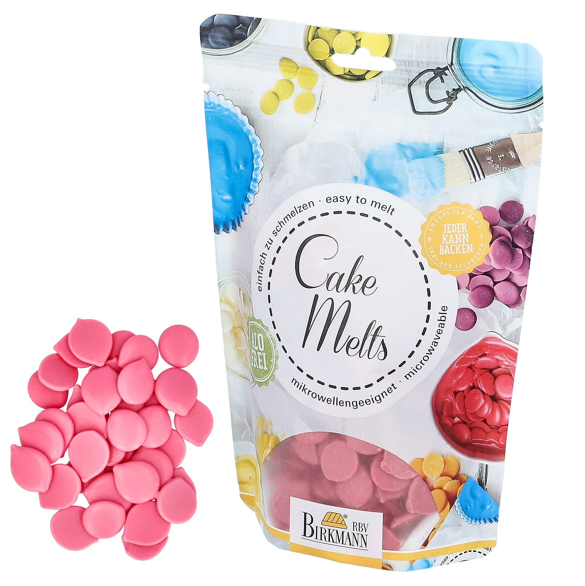 RBV Birkmann 504325 Cake Melts 250 g Bag Pink, 250g Beutel