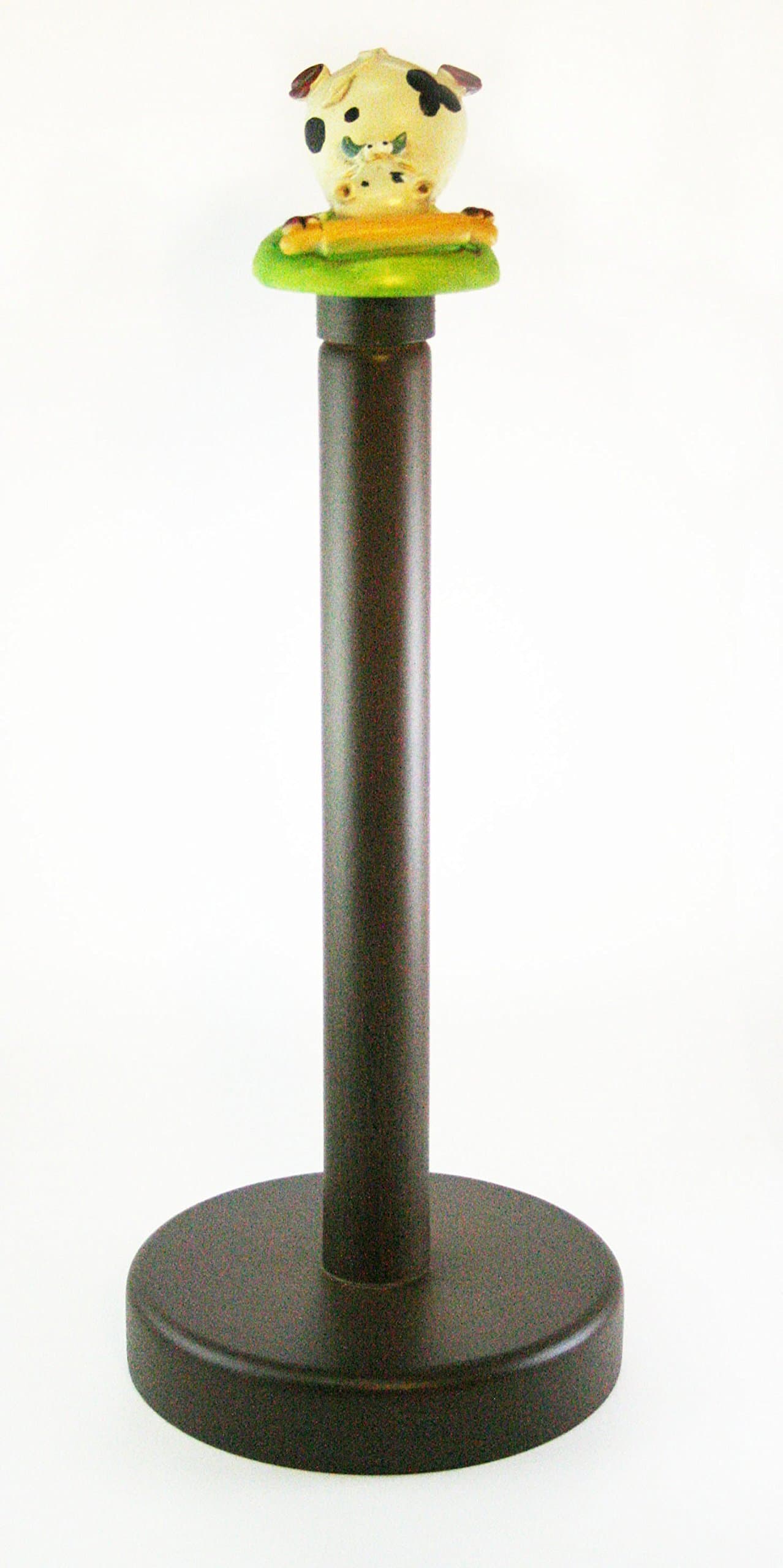 Paul Clear Cow Alice Kitchen Roll Holder with Rolling Pin, Wood/marmoresina, Multicoloured, 13 x 13 x 33 cm