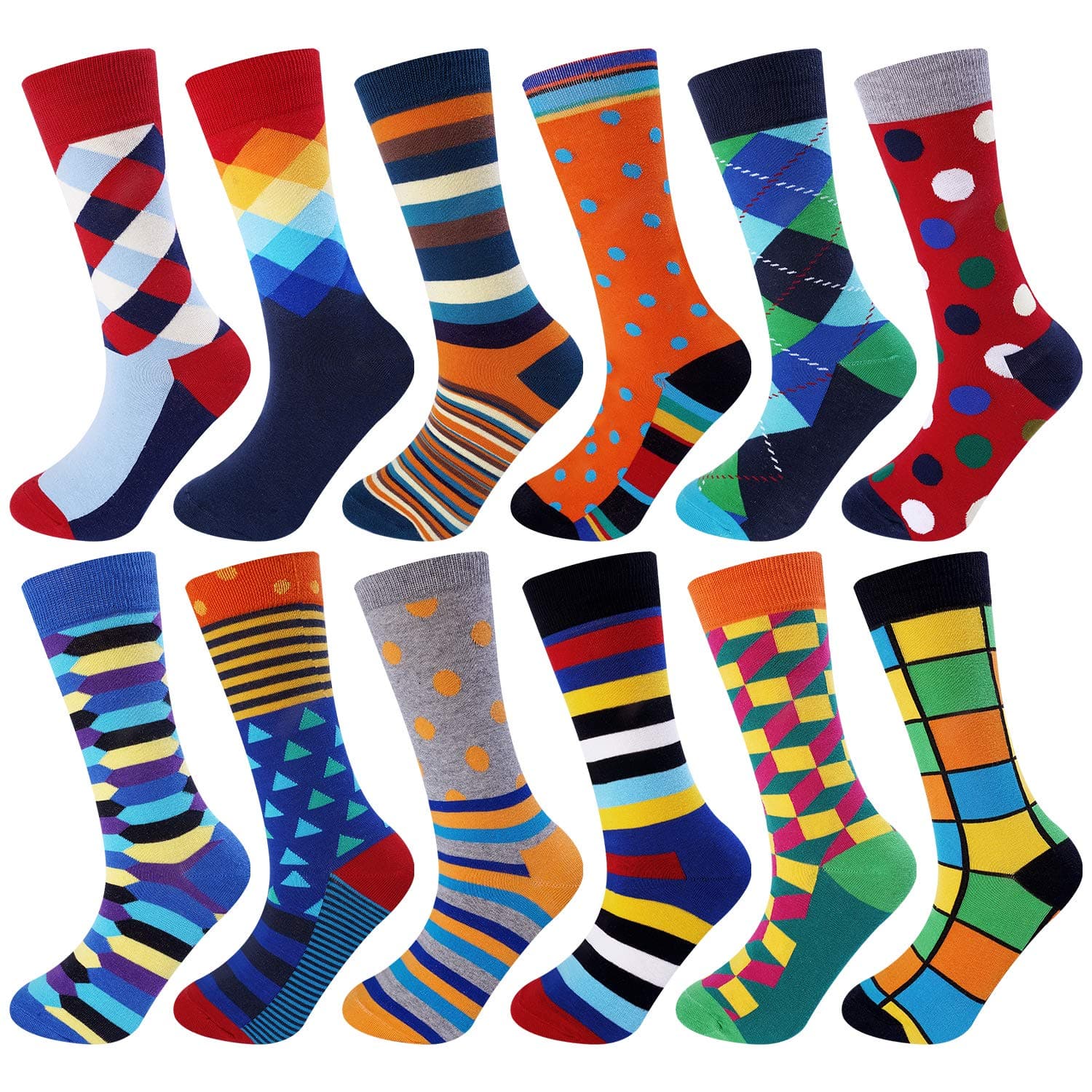 5/12 Pairs Mens Socks Multipack Colourful Funky Dress Cotton Cool Funny