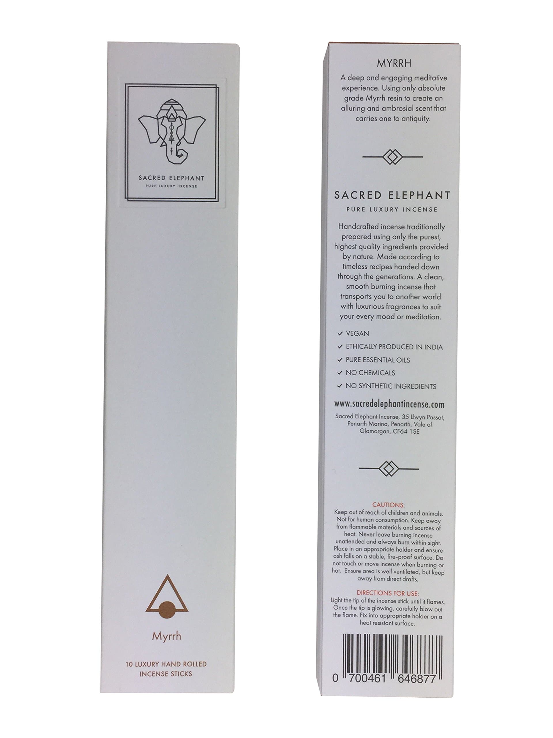 Sacred Elephant | Pure Luxury Incense | Myrrh | 10 Hand Rolled Sticks