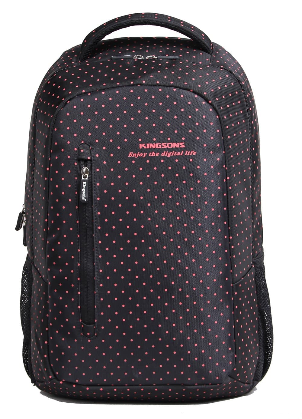 Kingsons 14.5" Black Match with Red Waterproof Laptop Backpack Hot Dot Series