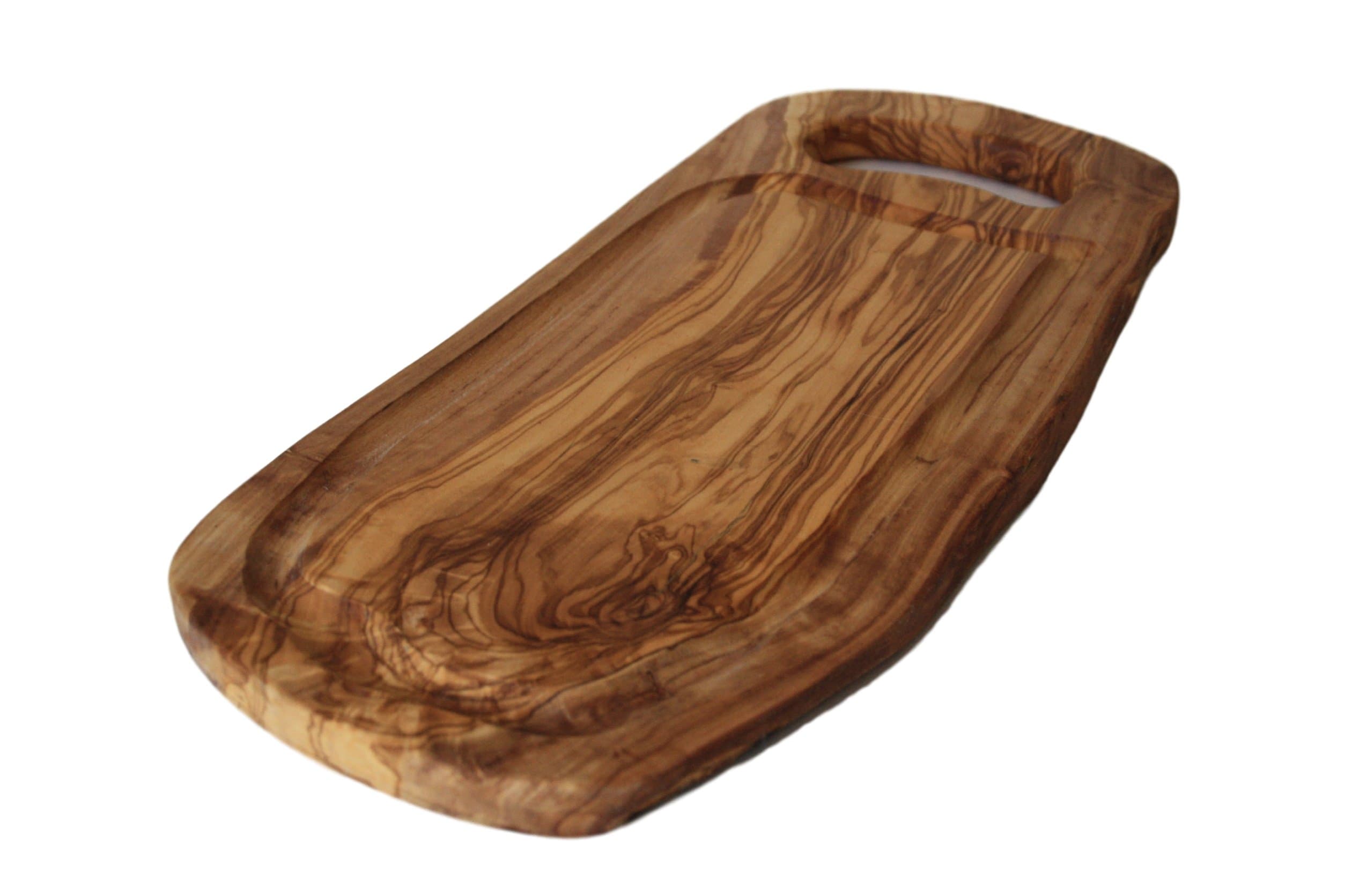 Carving Board / Cutting Board, Unique Natural Handcrafted Olive Wood Carving Board, Approx 15.7 Inches by Cucina Priolo