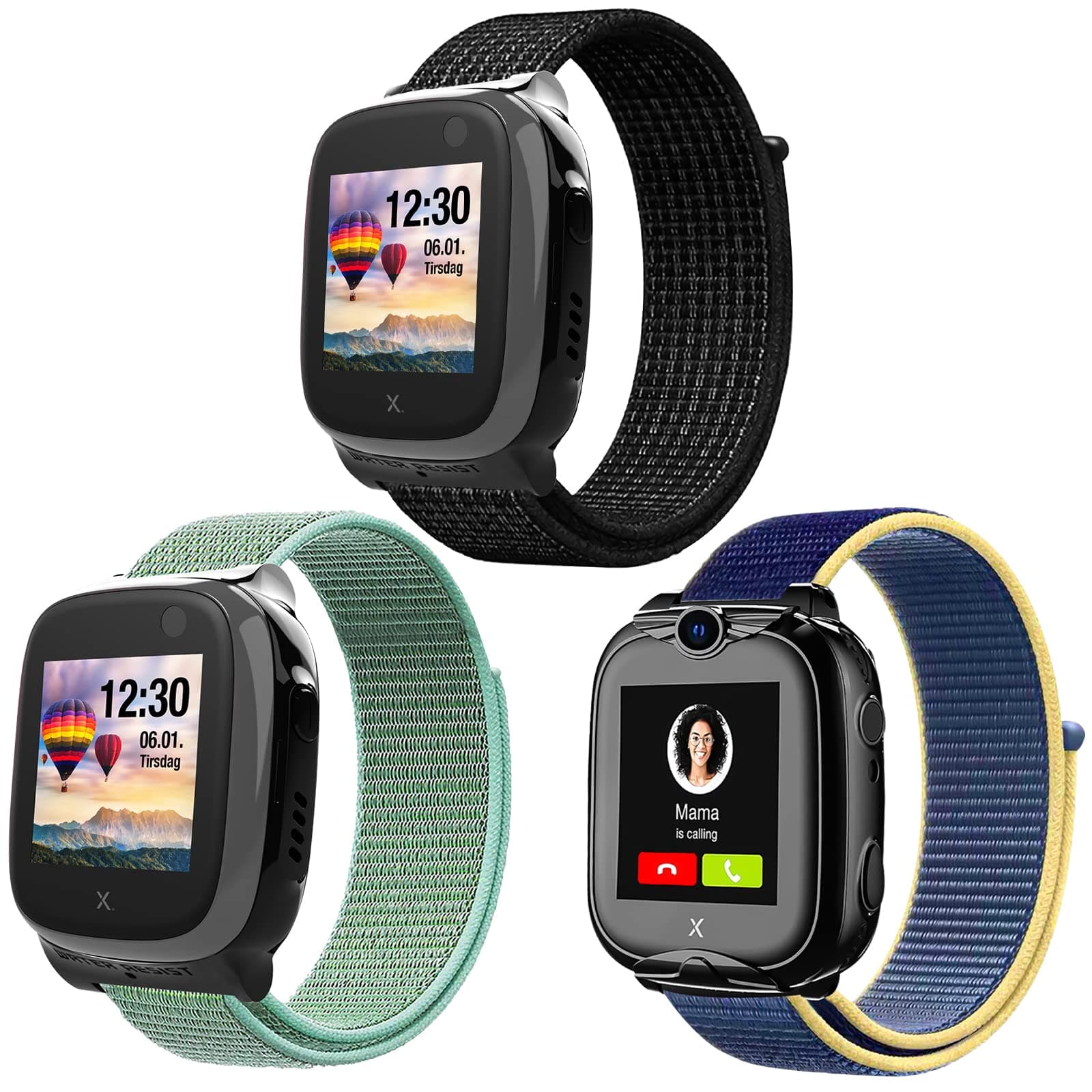 KuaguozhePack of 3 Children's Bracelets for XPLORA X5 / XGO2 / XGO3 Bracelet, Xplora Kids Smartwatch Soft Sport Nylon Replacement Bands for XPLORA X5 Play/XGO 2/XGO 3, Girls Boys Gift