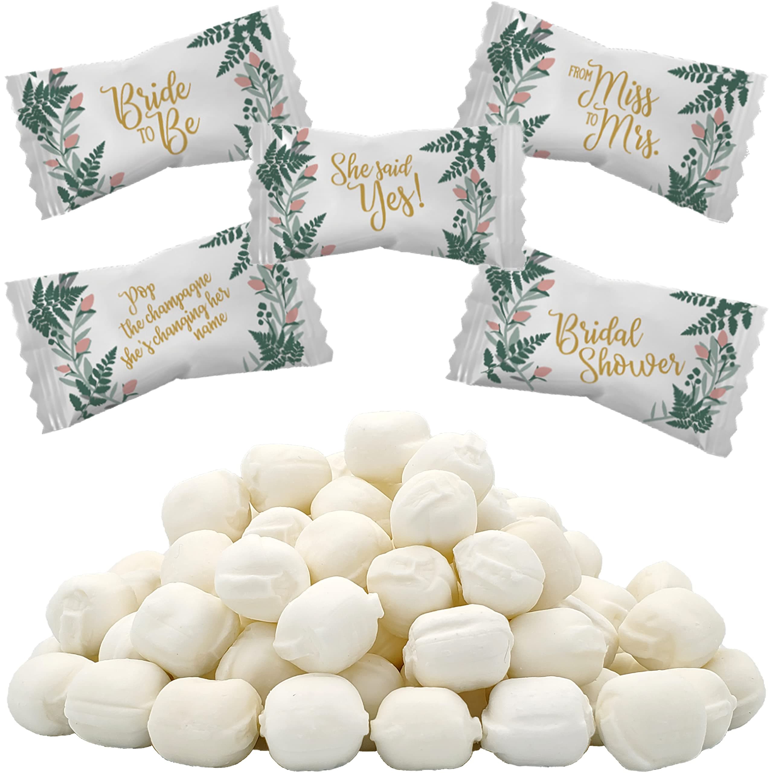 55-Pack Bridal Shower Buttermints, Mint Candies, After Dinner Mints, Butter Mint Candy, Fat-Free, Kosher Certified, Individually Wrapped
