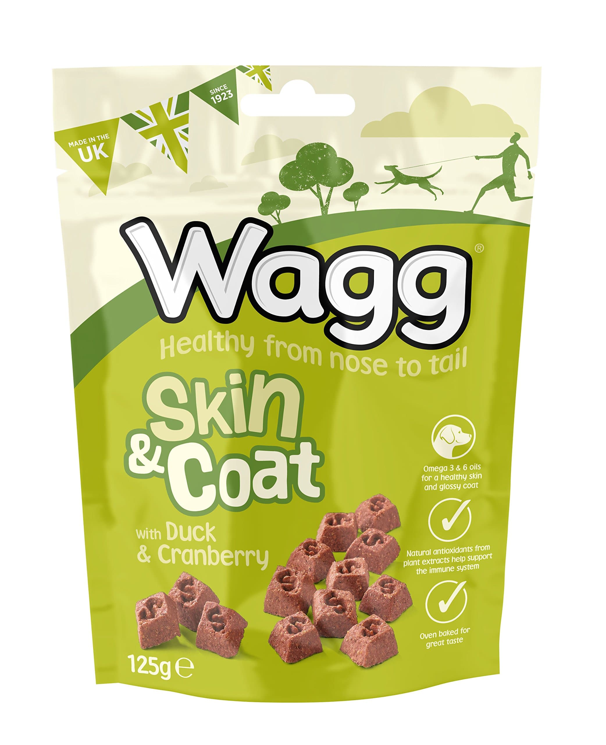 Wagg Skin & Coat Meaty Bites Duck & Cranberry Dog Treats 125g (Pack of 7) - Oven Baked