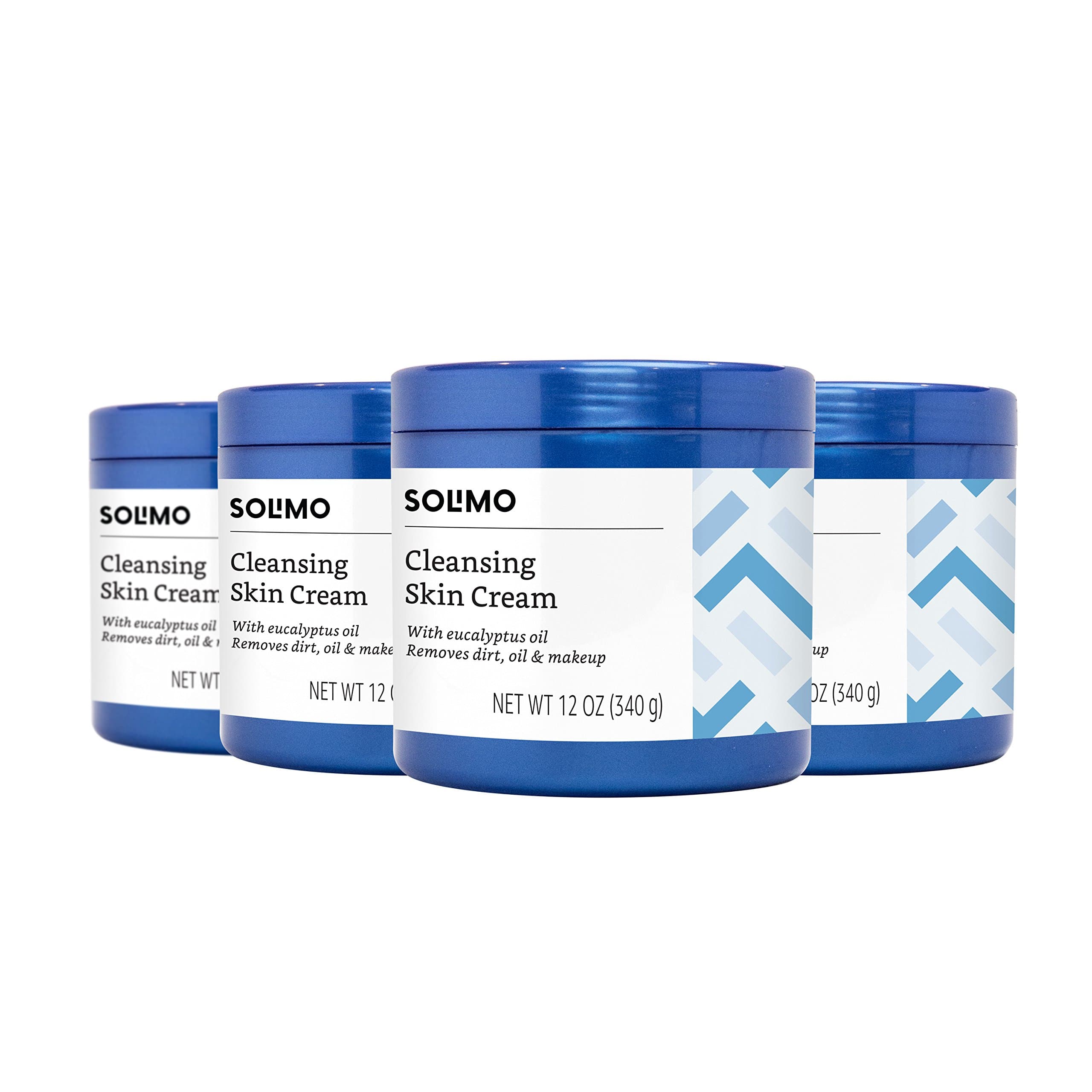 Amazon Brand - Solimo Cleansing Skin Cream with Eucalyptus Oil, 12 ounce (Pack of 4)