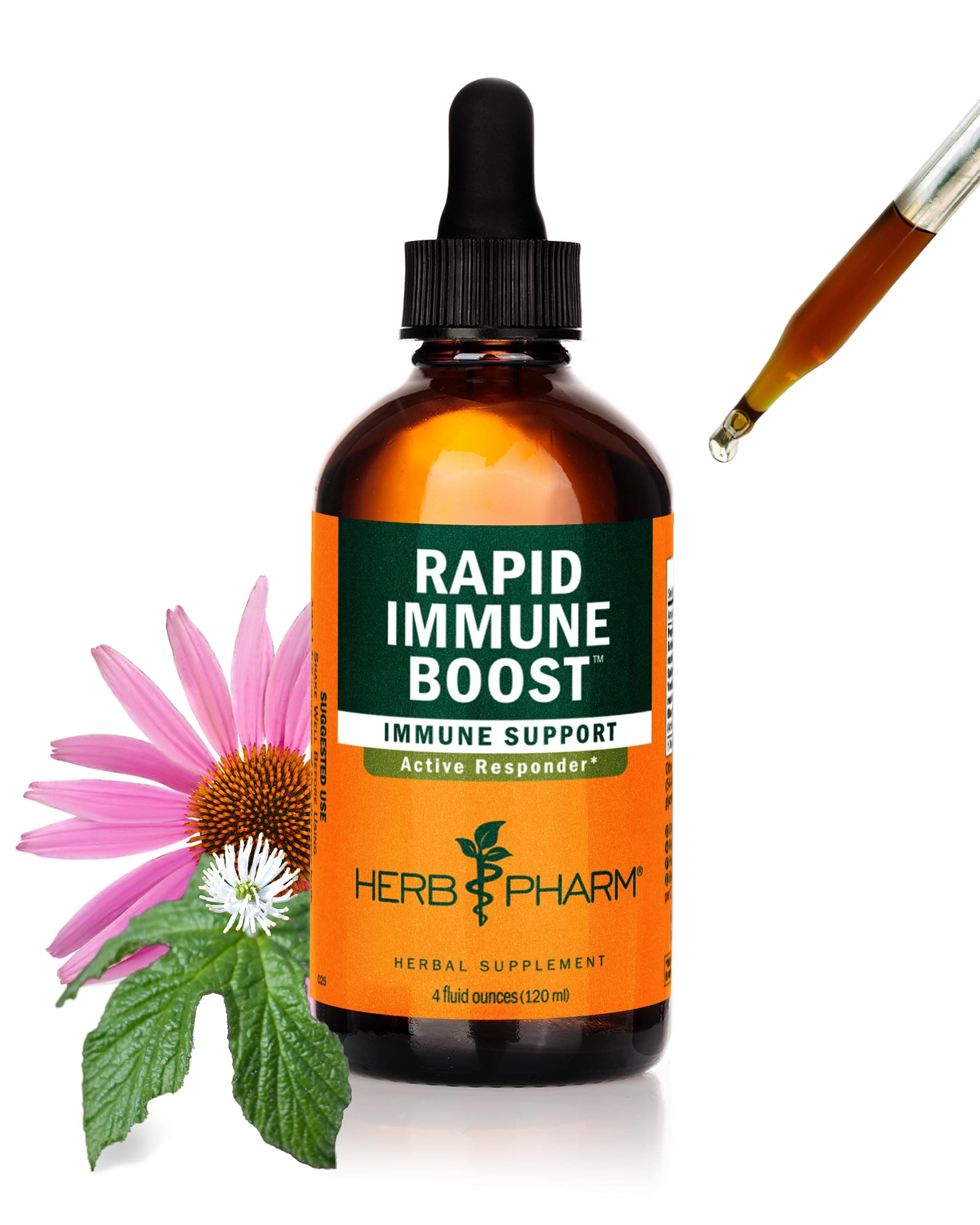 Organic Rapid Immune Boost: Fast-Absorbing Tincture for Adults, Echinacea Tincture with Goldenseal, Ginger Extract & Elderberry, Immune Support Supplement & Wellness Aid, 4 Oz