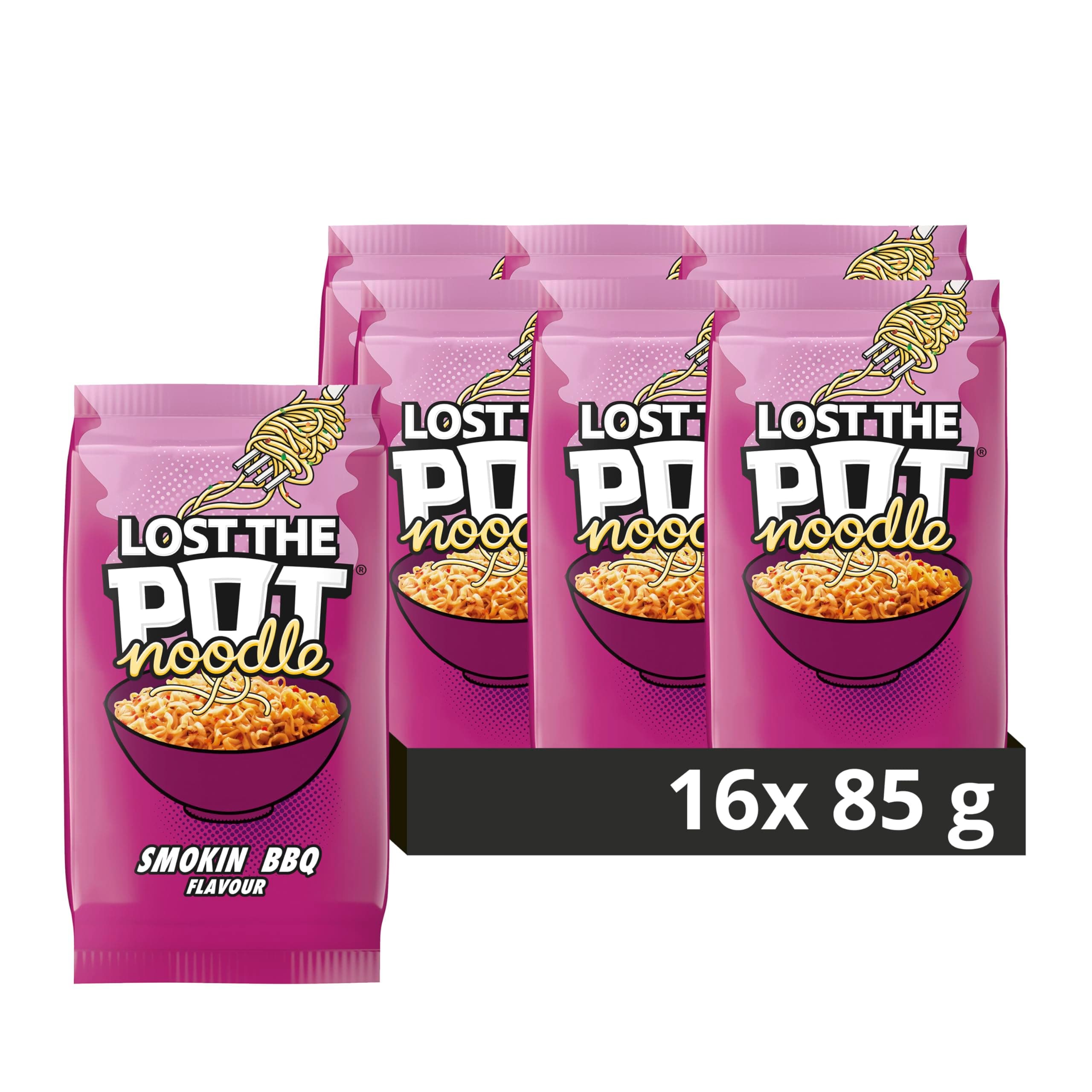 Smokin’ BBQ Lost The Pot Noodle low in saturated fat instant noodles 16x 85 g