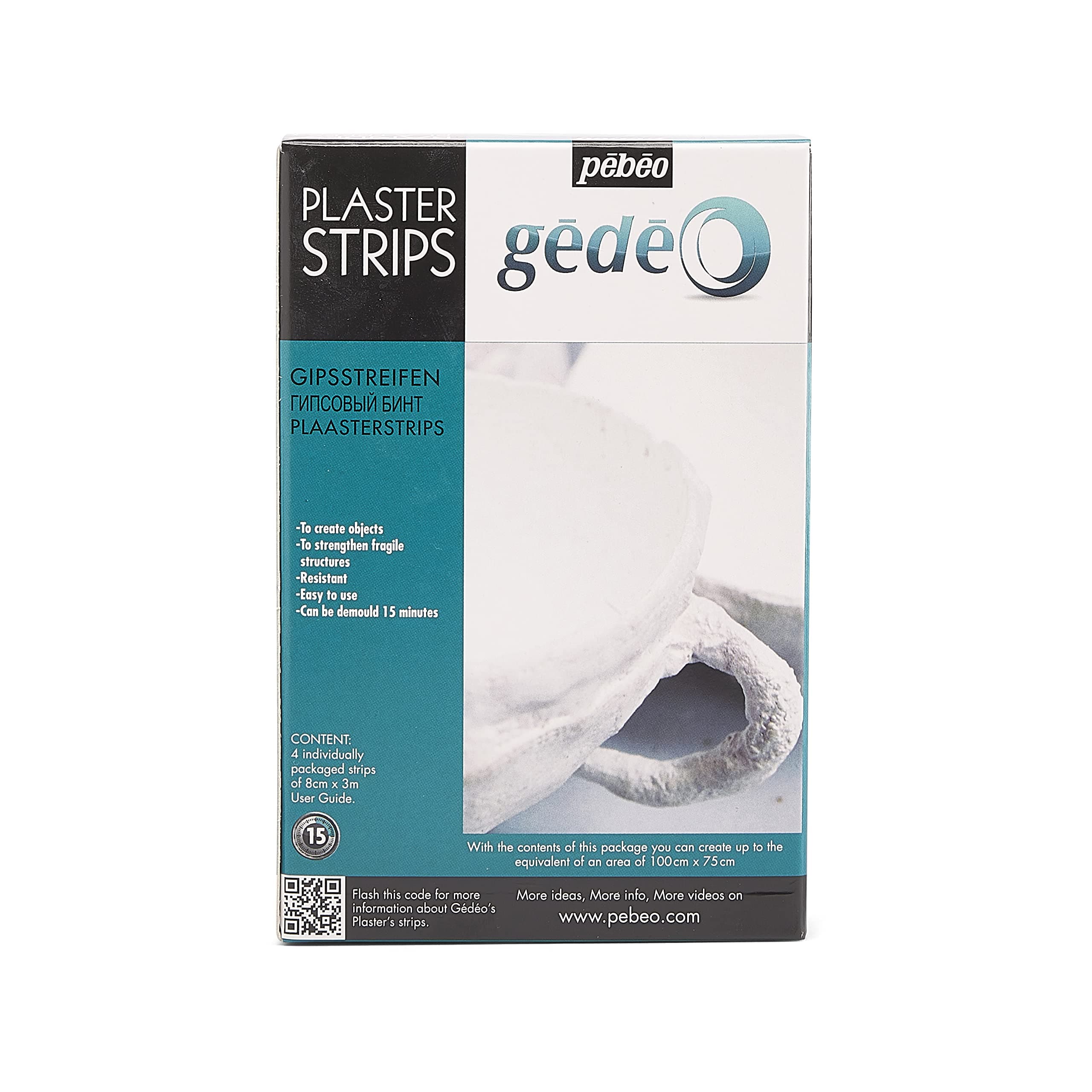 Gedeo Plaster Strips with 4 Strips of 8 x 300cm, White