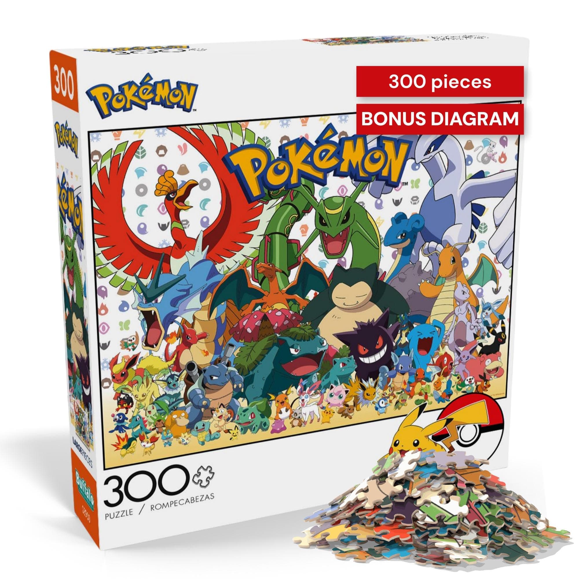 Buffalo Games - Pokémon - Fan Favorites - 300 Large Piece Jigsaw Puzzle Multicolor, 21.25"L X 15"W