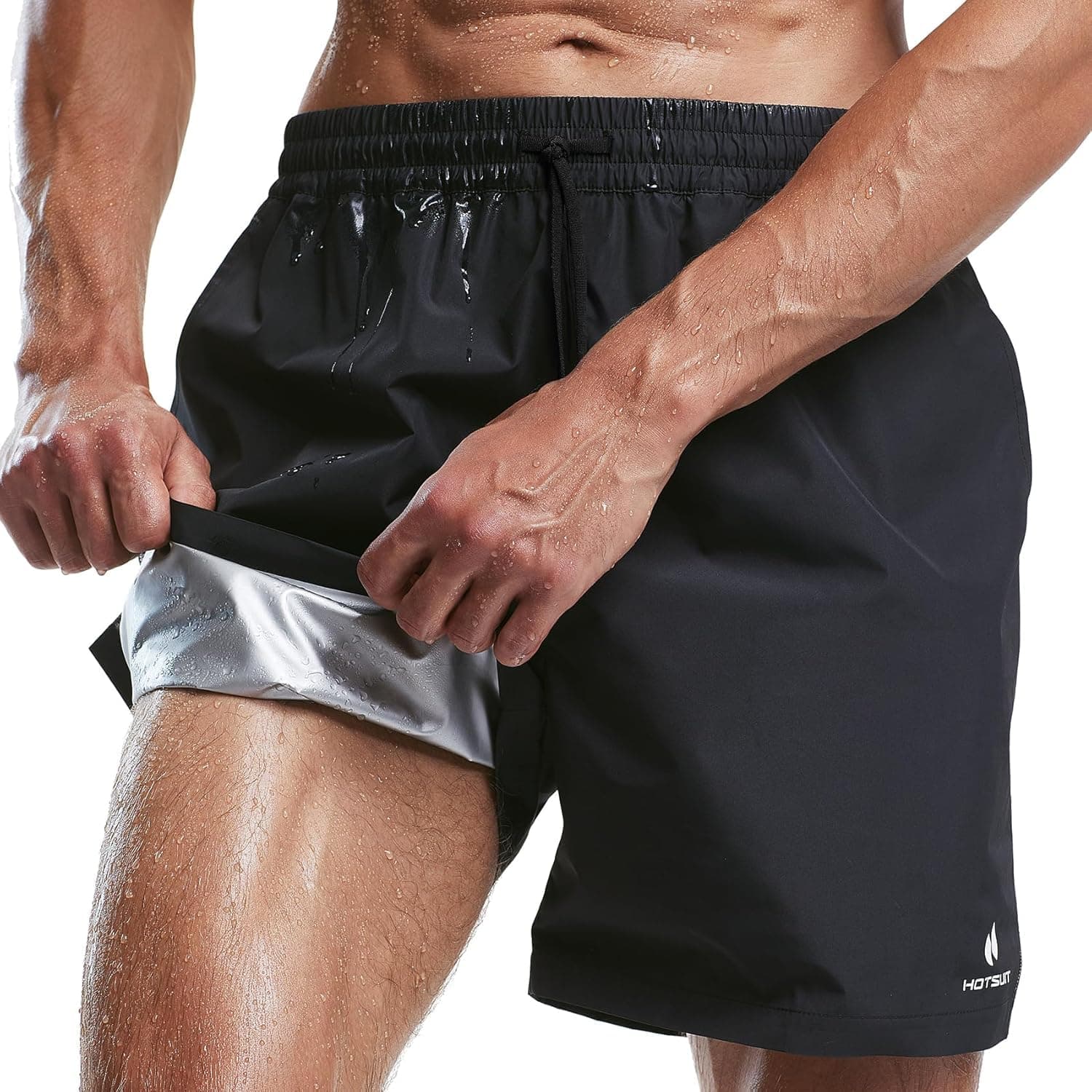 Mens Sauna Shorts Sweat Sauna Pants Gym Exercise Sweat Sauna Suit Workout Shorts