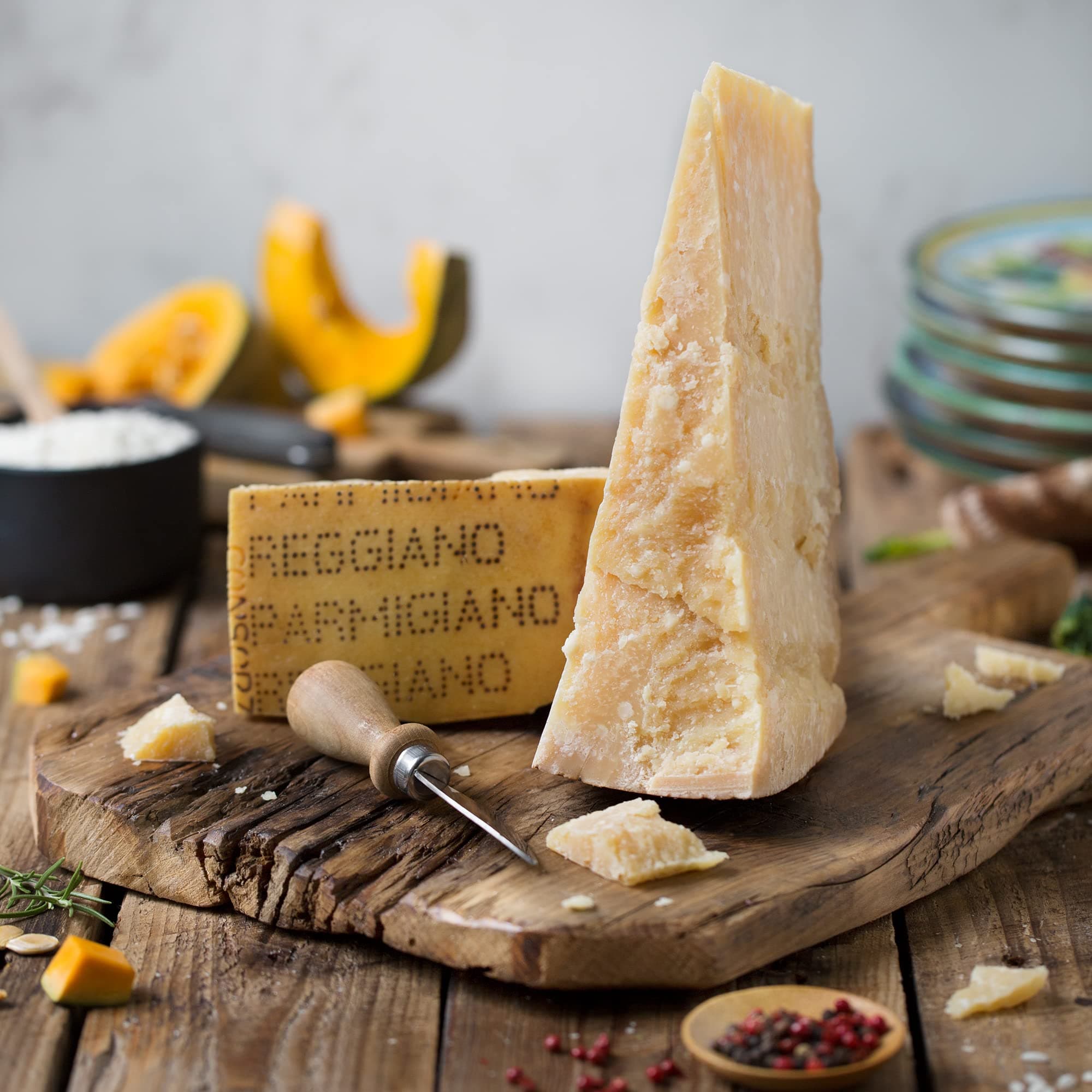 Parmigiano Reggiano DOP 2.2 lb (1kg) - The Only Parmesan - EMILIA FOOD LOVE Parmigiano Carefully Selected in Italy (Parmesan Cheese PDO 60 Months (Pack of 1))