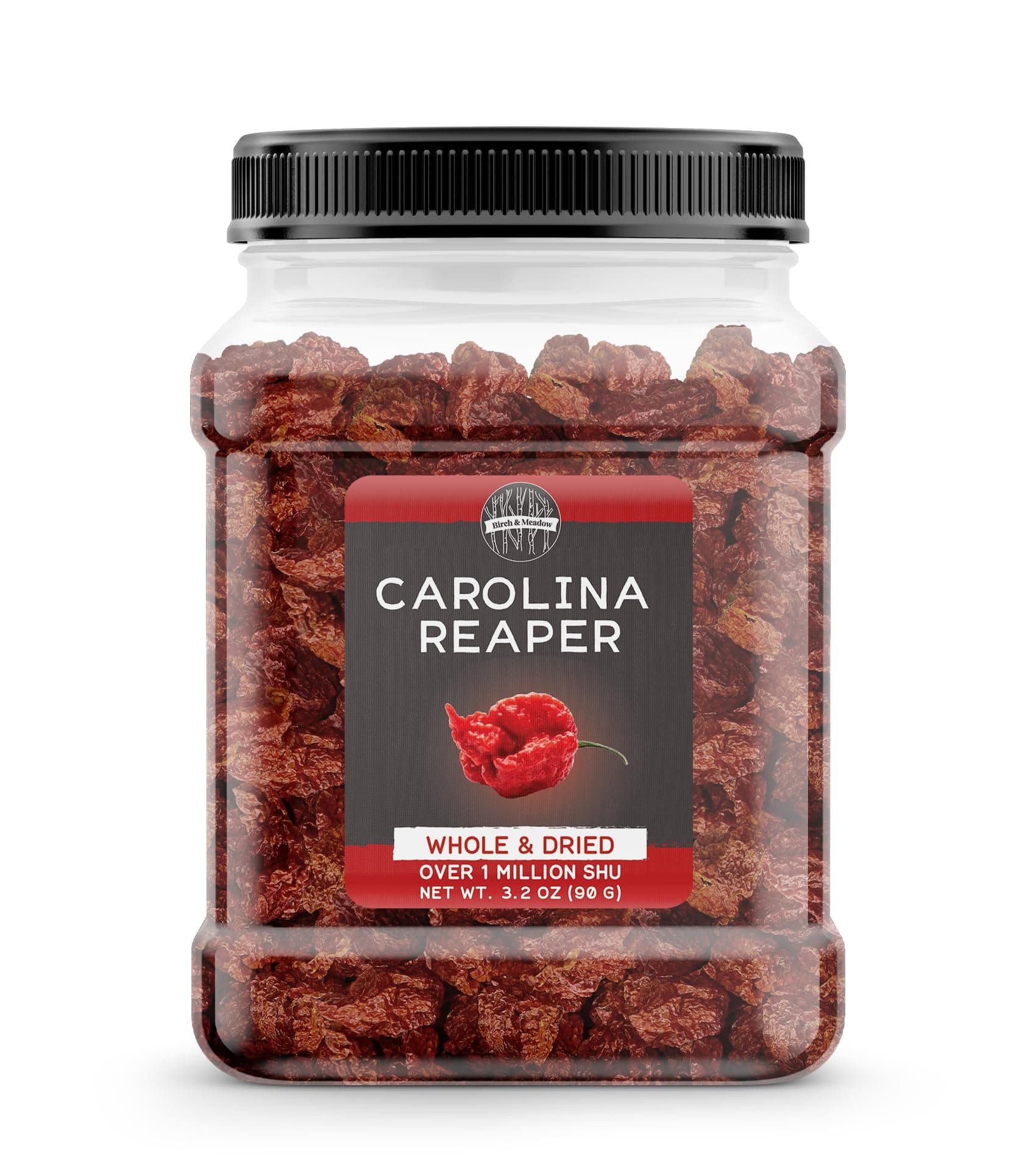 Birch & Meadow Carolina Reaper Peppers, 3.2 oz, Whole & Dried, Extremely Hot, Over 1 Million SHU