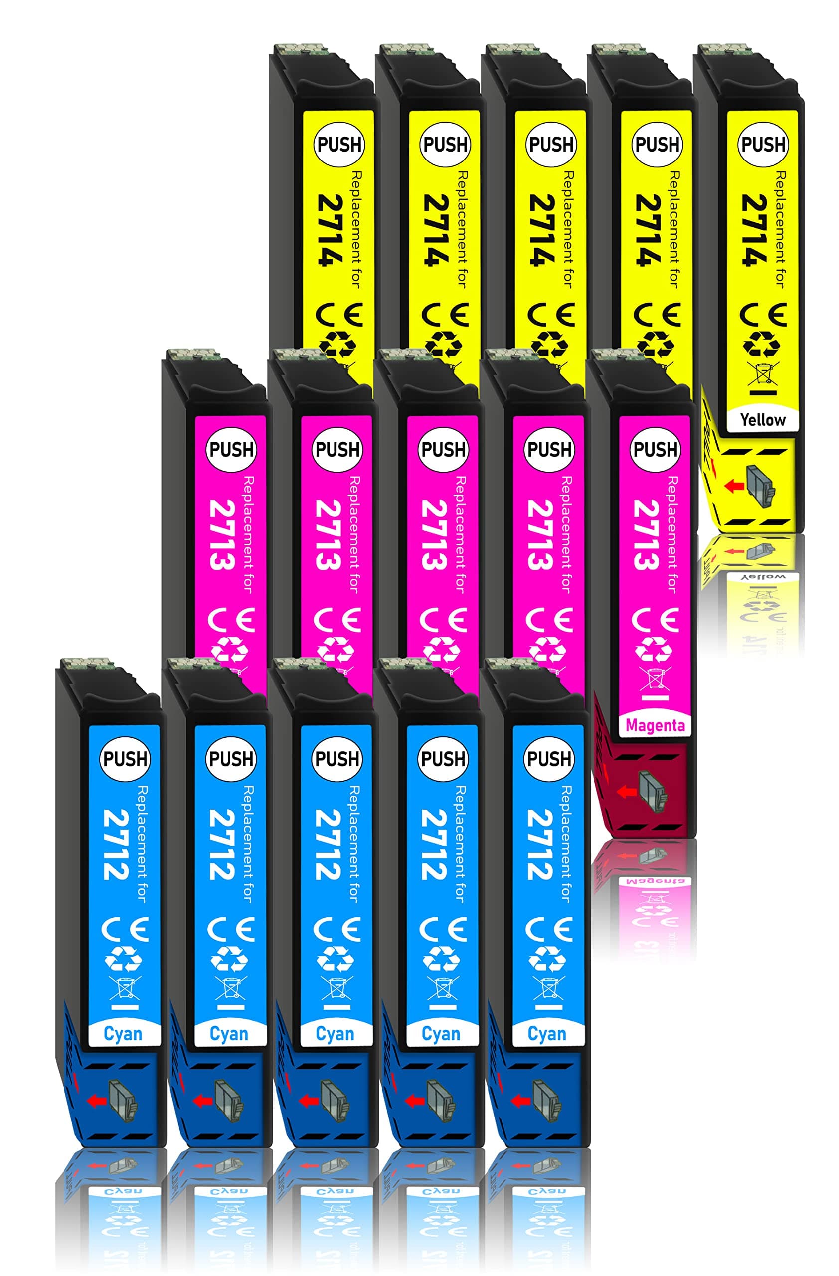 Set of 15 Only Colour Compatible with Epson 27 XL Printer Cartridges for Epson Workforce WF-3620 WF-3640 WF-7110 WF-7210 WF-7610 WF-7620 WF-7710 WF-7720