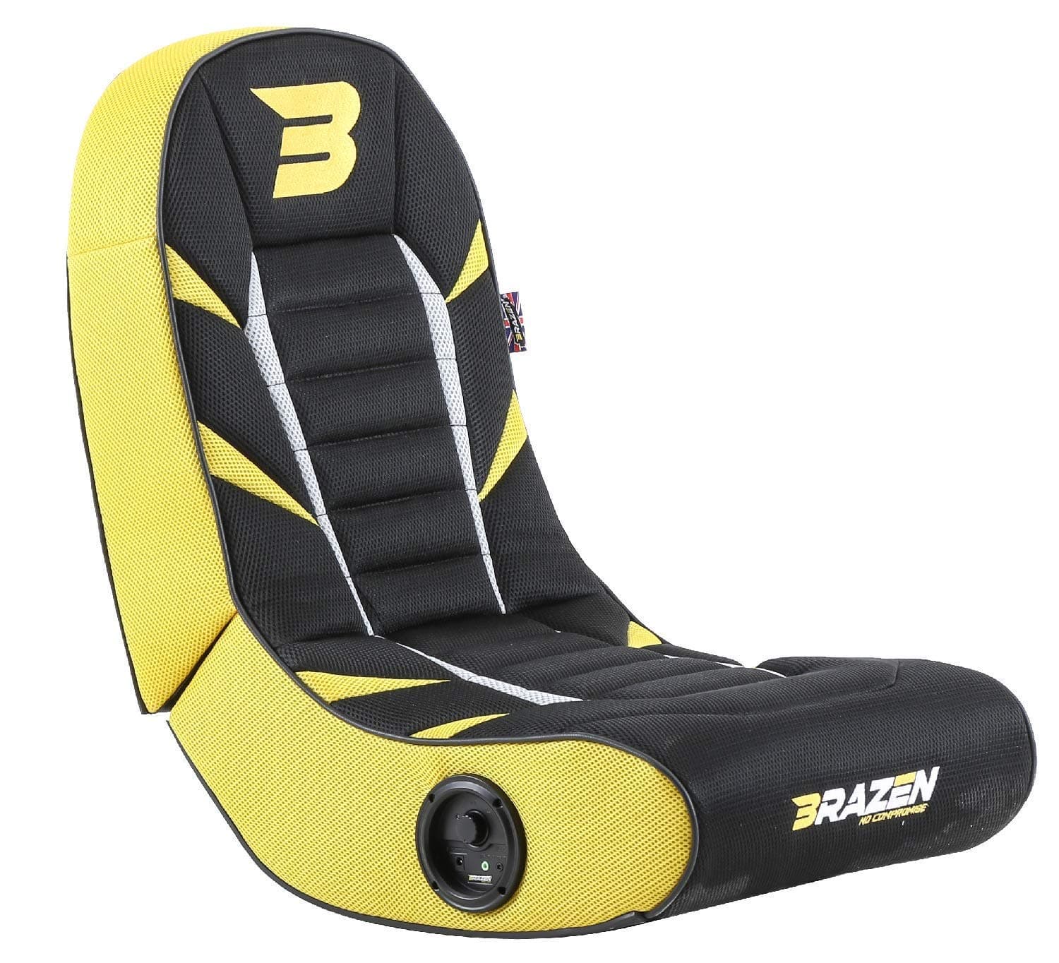 BraZen Python 2.0 Bluetooth Surround Sound Gaming Chair - Yellow
