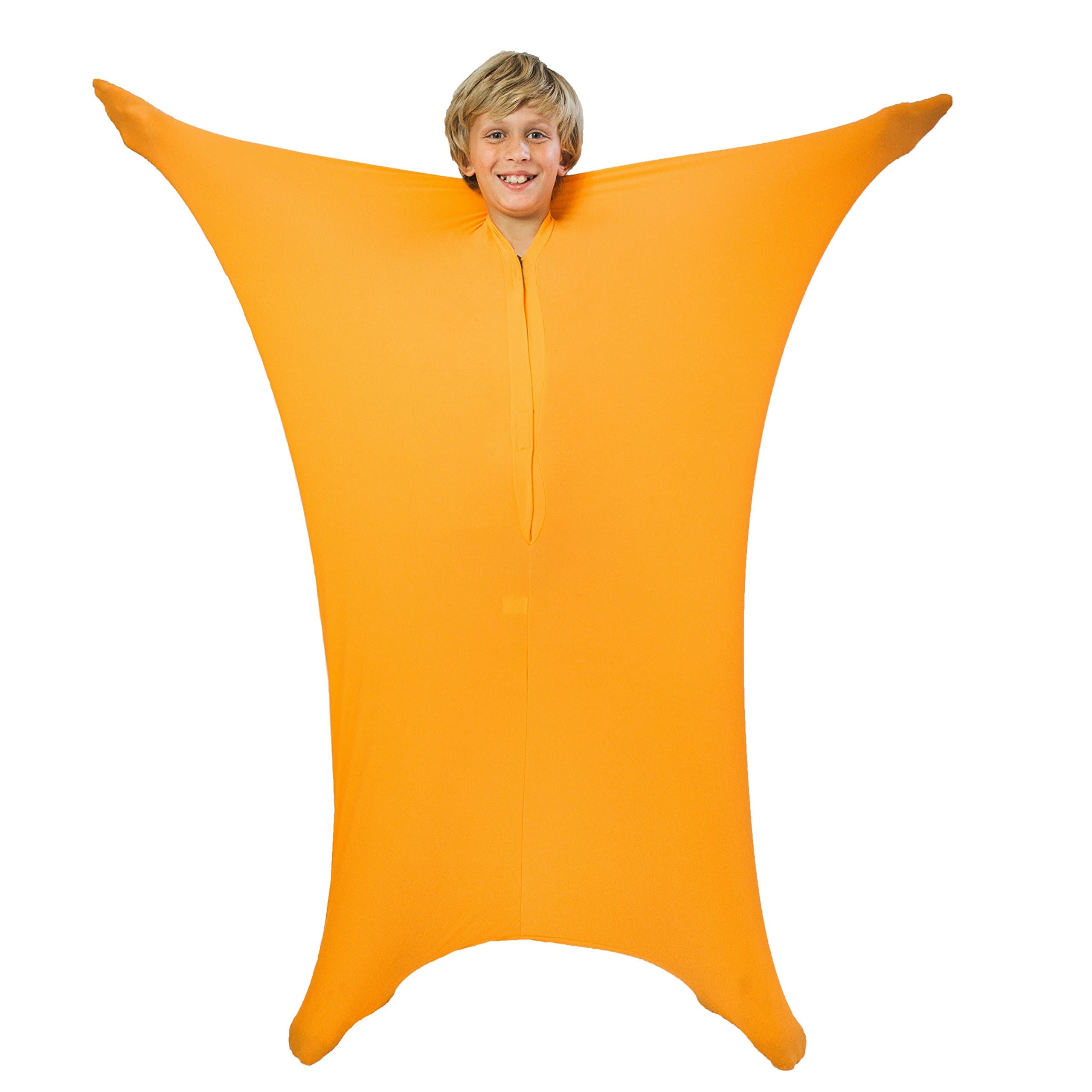 Everyday Educate Sensory Sack Body Socks - for Autistic & Sensory Processing Disorders - Deep Pressure Simulation Body Blanket Great for Dynamic Movement Medium 47" L by 27" W (Orange)