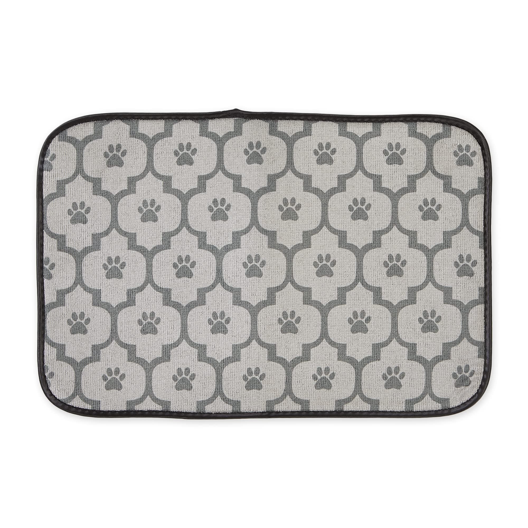 Machine Washable, Ultra Absorbent Pet Mat, 12x18, Gray Lattice