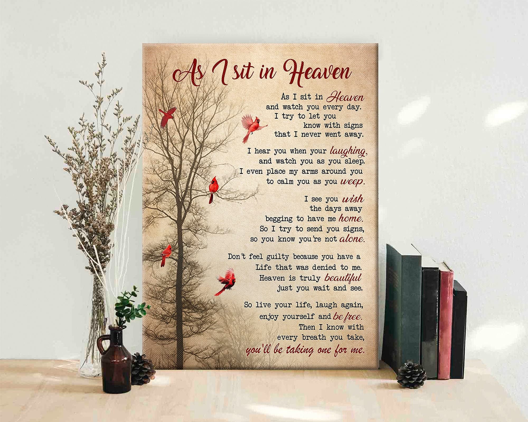 BCTSMultiversions As I Sit In Heaven Poem Poem Cardinal Home Wall Hanging Home D¨¦cor Poster For Home Cafe Bar Garage Metal Sign 8X12 Inches