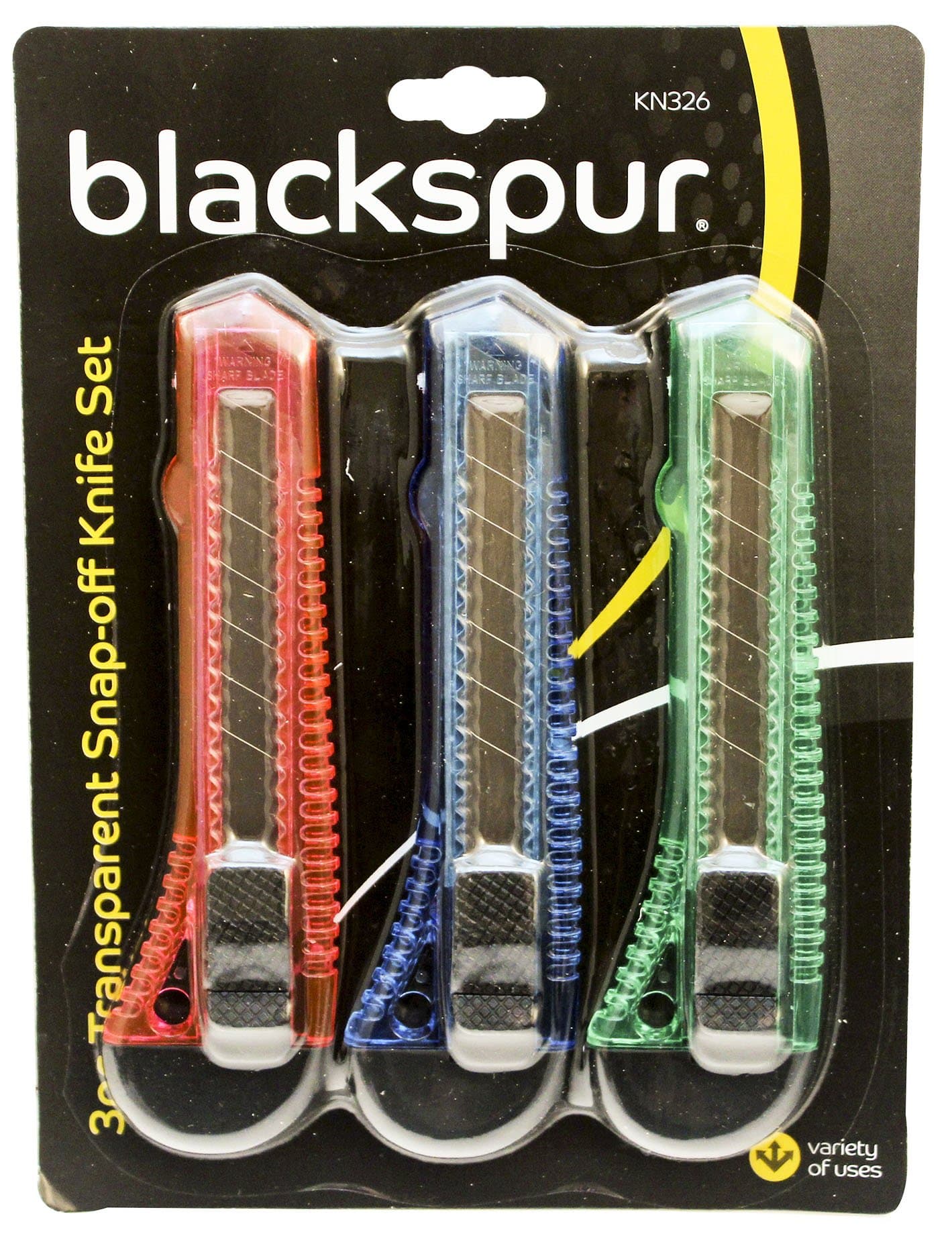 Blackspur BB-KN326 Transparent Snap-Off Knife Set