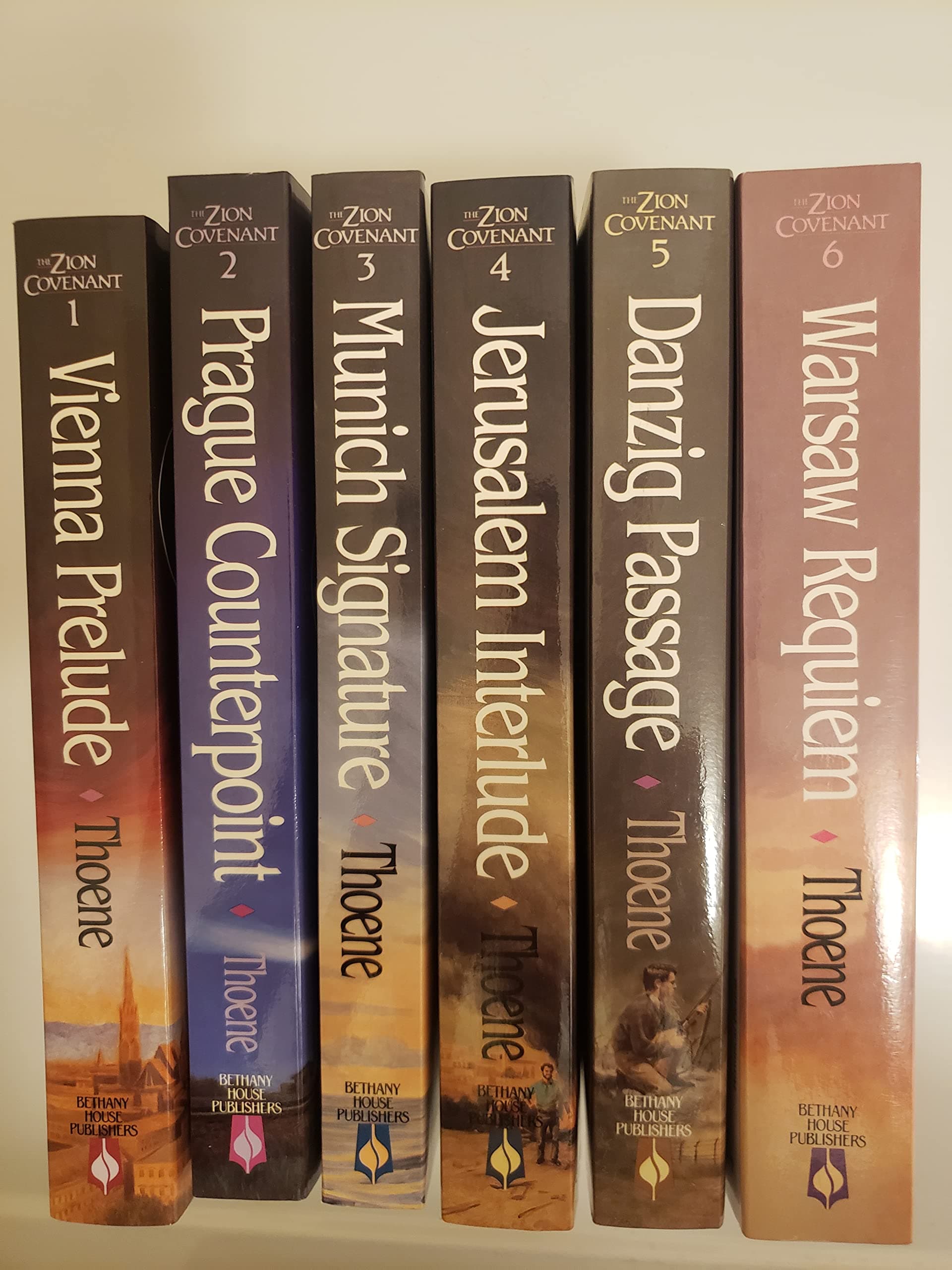 THE ZION COVENANT Series of SIX books. VIENNA PRELUDE PRAGUE COUNTERPOINT MUNICH SIGNATURE JERUSALEM INTERLUDE DANZIG PASSAGE WARSAW REQUIEM (Bodie Thoene) Paperback