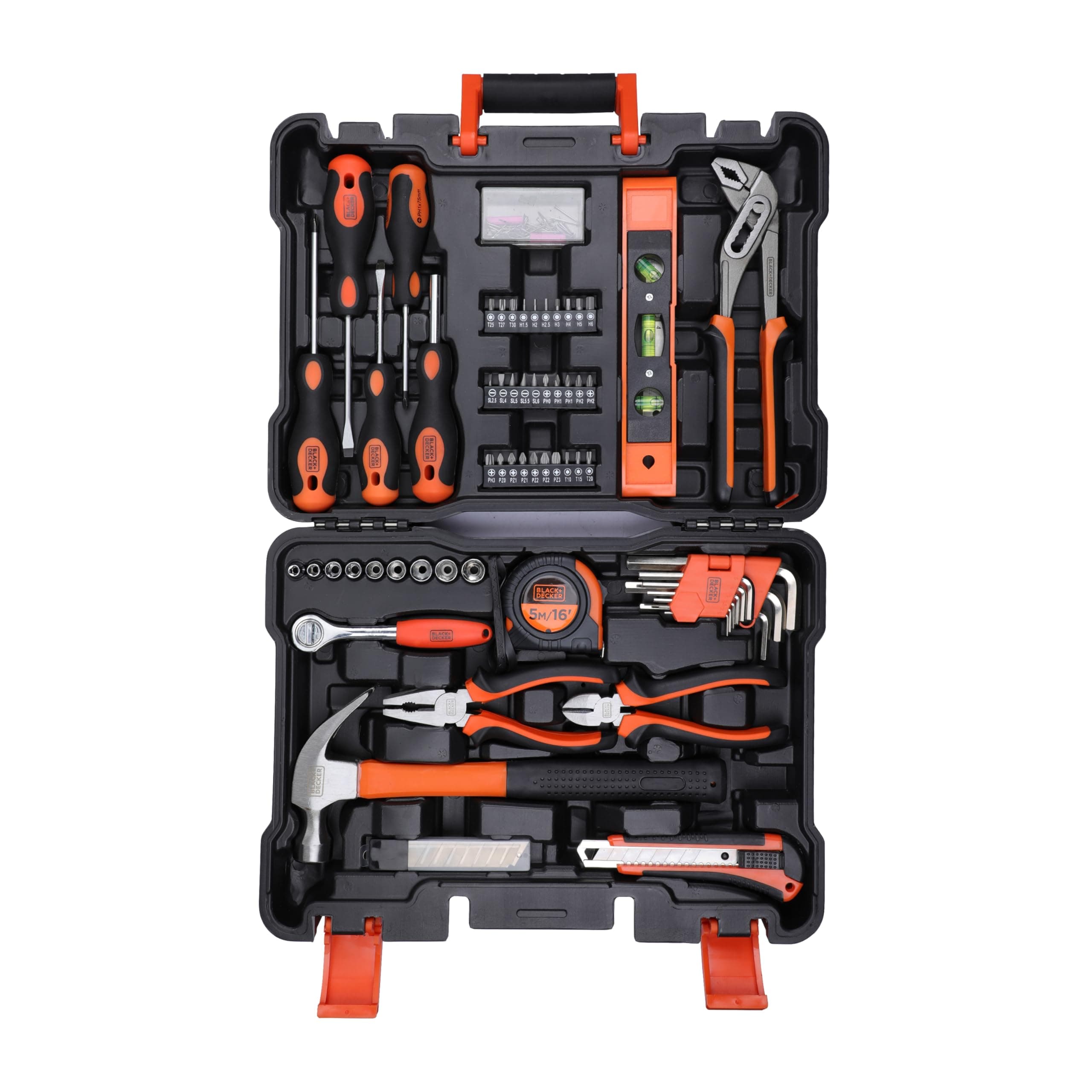 BLACK+DECKER 154 Pieces Hand Tool Kit for Home & Office Use BMT154C