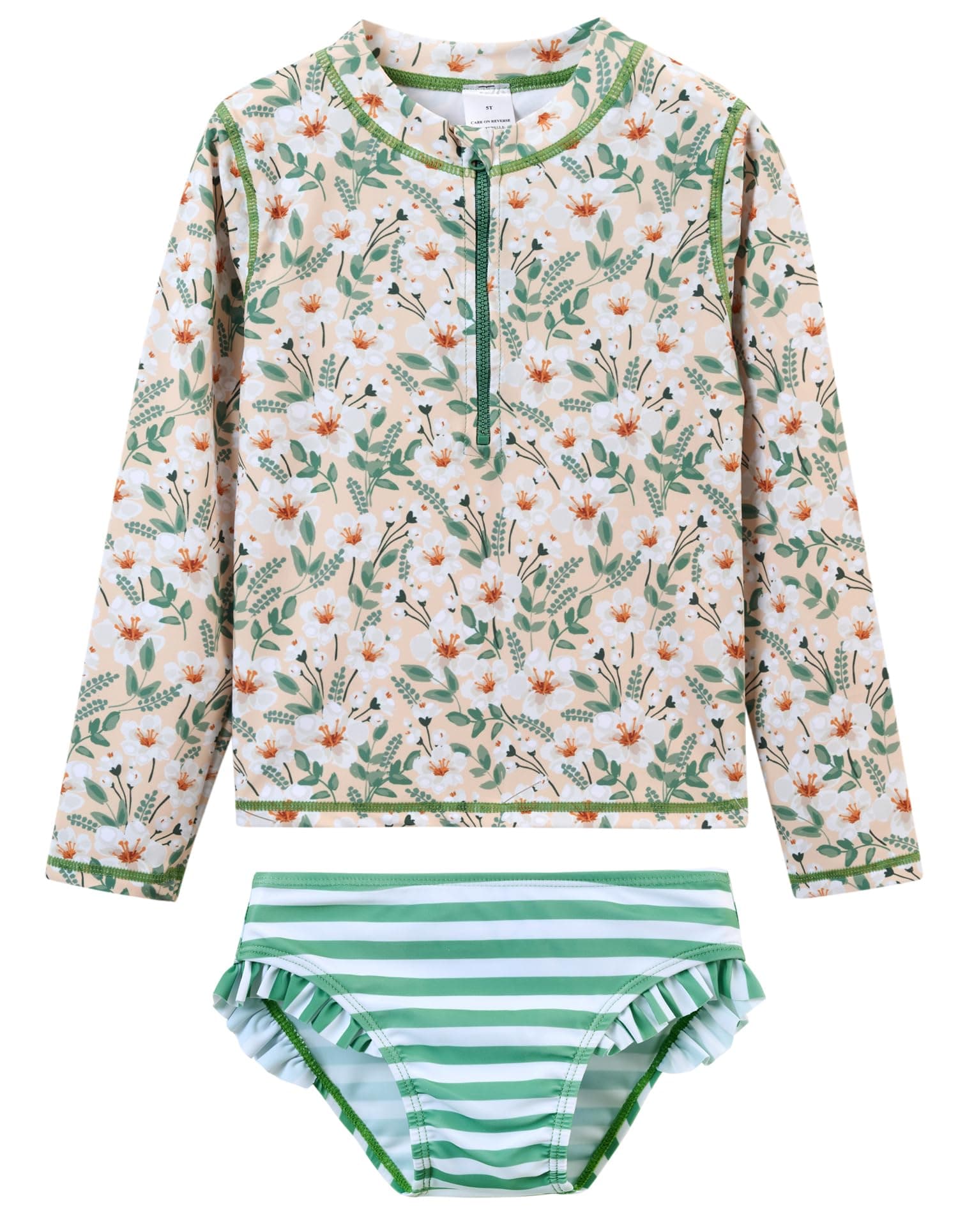 Toddler Girls Swimsuit Rash Guard Sets 2-Piece Swimsuits UPF 50+ Summer Kids Swimwear 2-7T