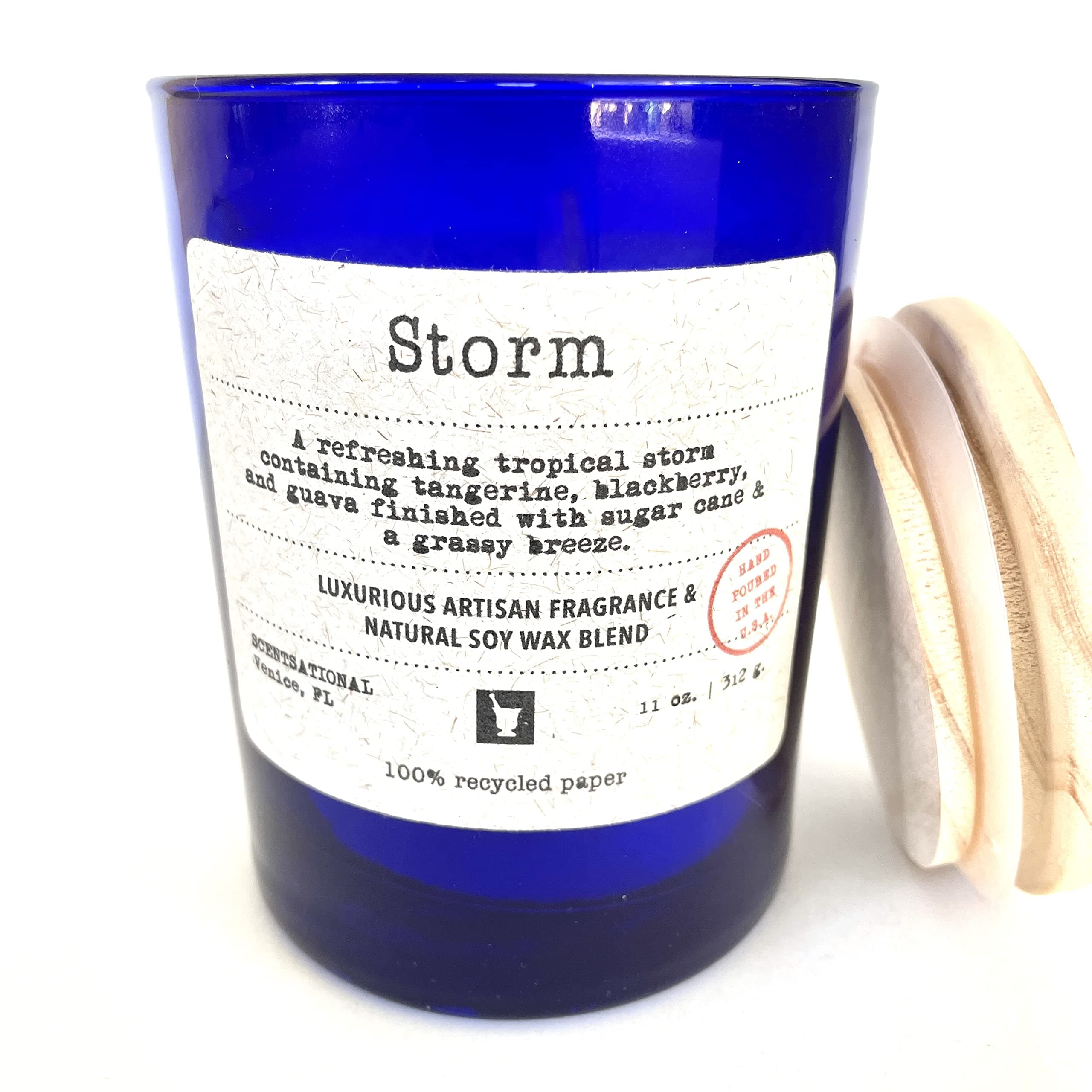 Scentsational Storm No. 6 - Scented Premium Natural Soy Glass Jar Candle | 11oz, Hand Poured in the USA